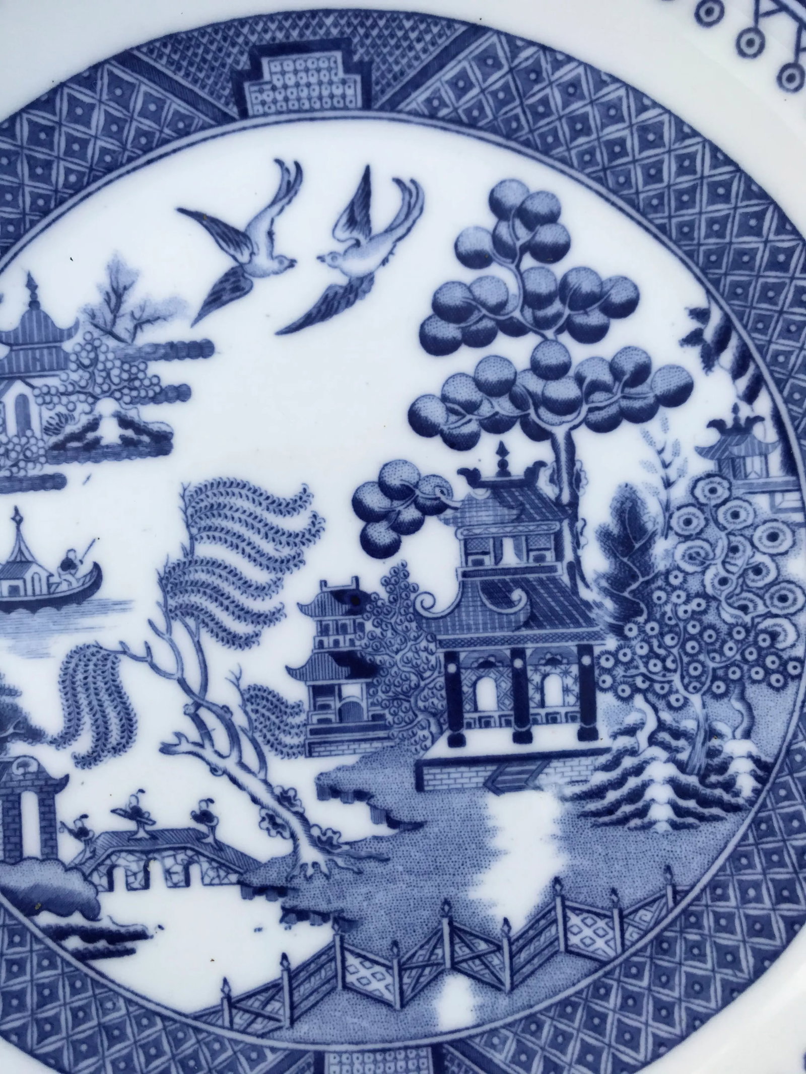Wedgwood Antique Chinoiserie Blue Willow Shallow Bowls and Plates - A Set of 11 - 7