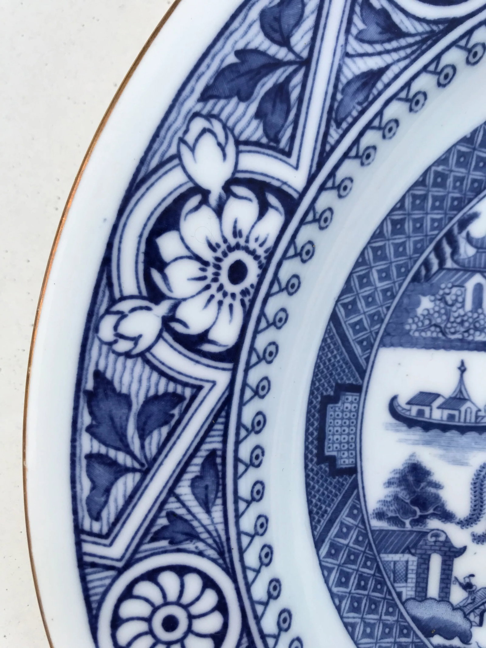 Wedgwood Antique Chinoiserie Blue Willow Shallow Bowls and Plates - A Set of 11 - 8