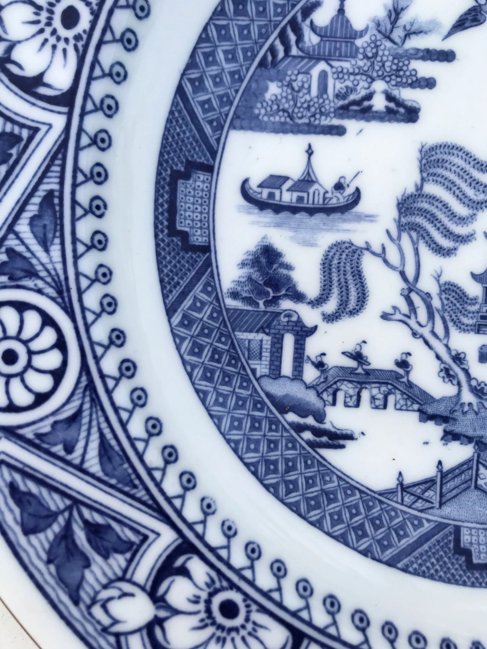 Wedgwood Antique Chinoiserie Blue Willow Shallow Bowls and Plates - A Set of 11 - 9