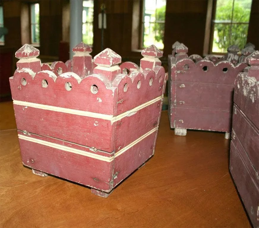 Square Wooden French Jardinieres - Set of 4 - 3