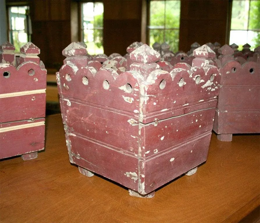 Square Wooden French Jardinieres - Set of 4 - 8