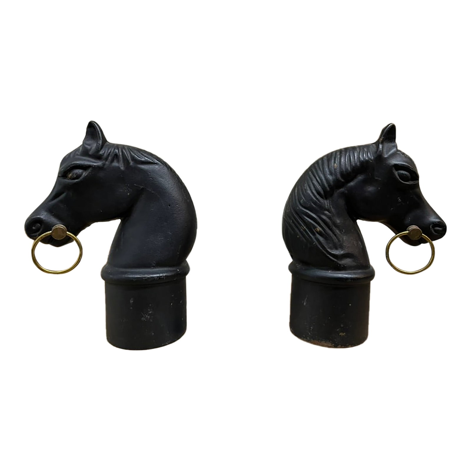 Antique Cast Iron Horse Head Andirons - a Pair (1 of 12)