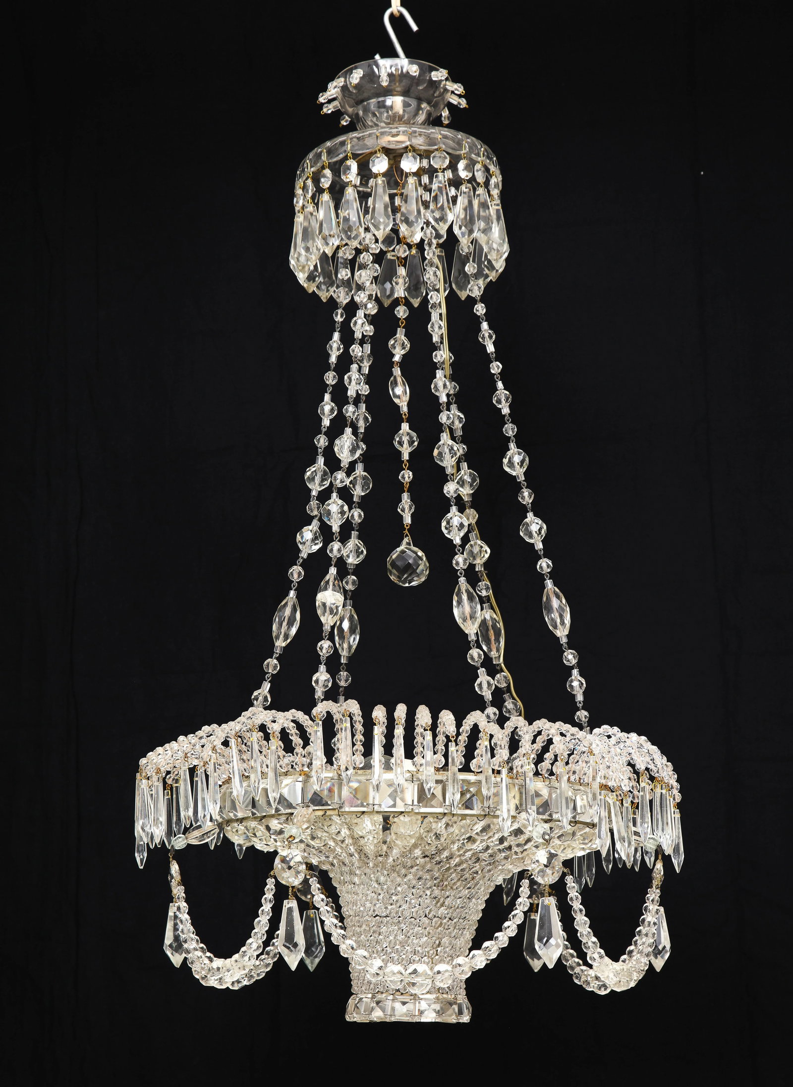 Neoclassical Swedish Beaded Crystal Chandelier - 2