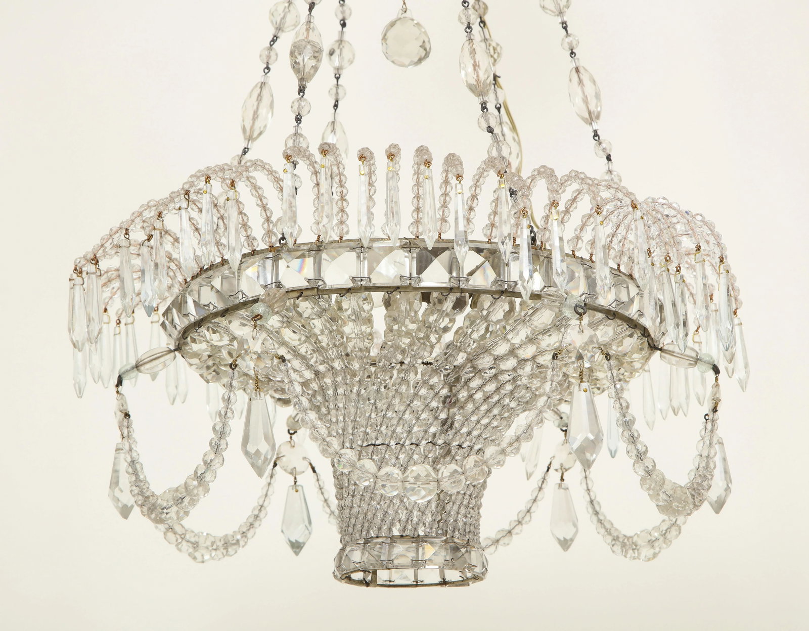 Neoclassical Swedish Beaded Crystal Chandelier - 3