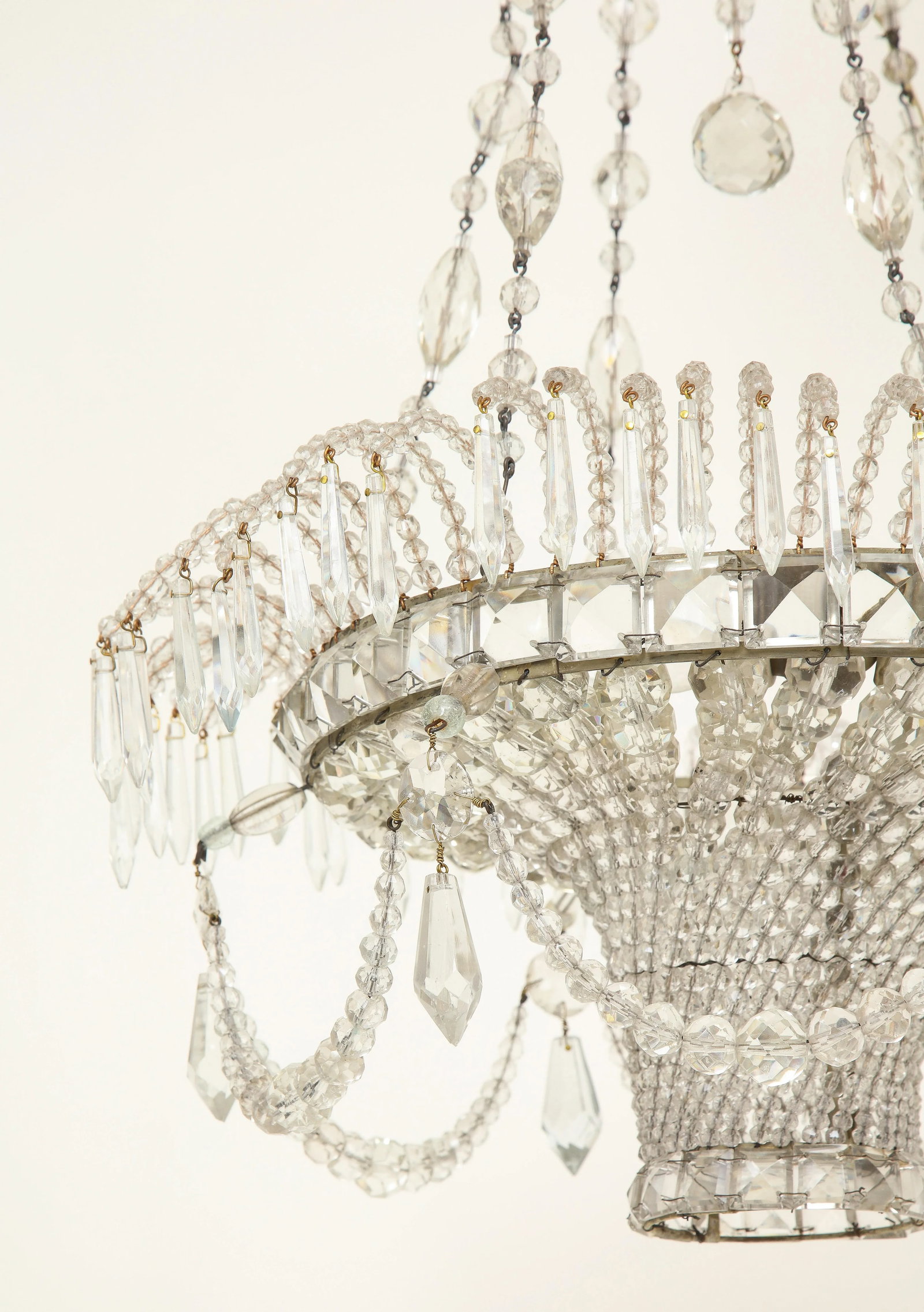 Neoclassical Swedish Beaded Crystal Chandelier - 4
