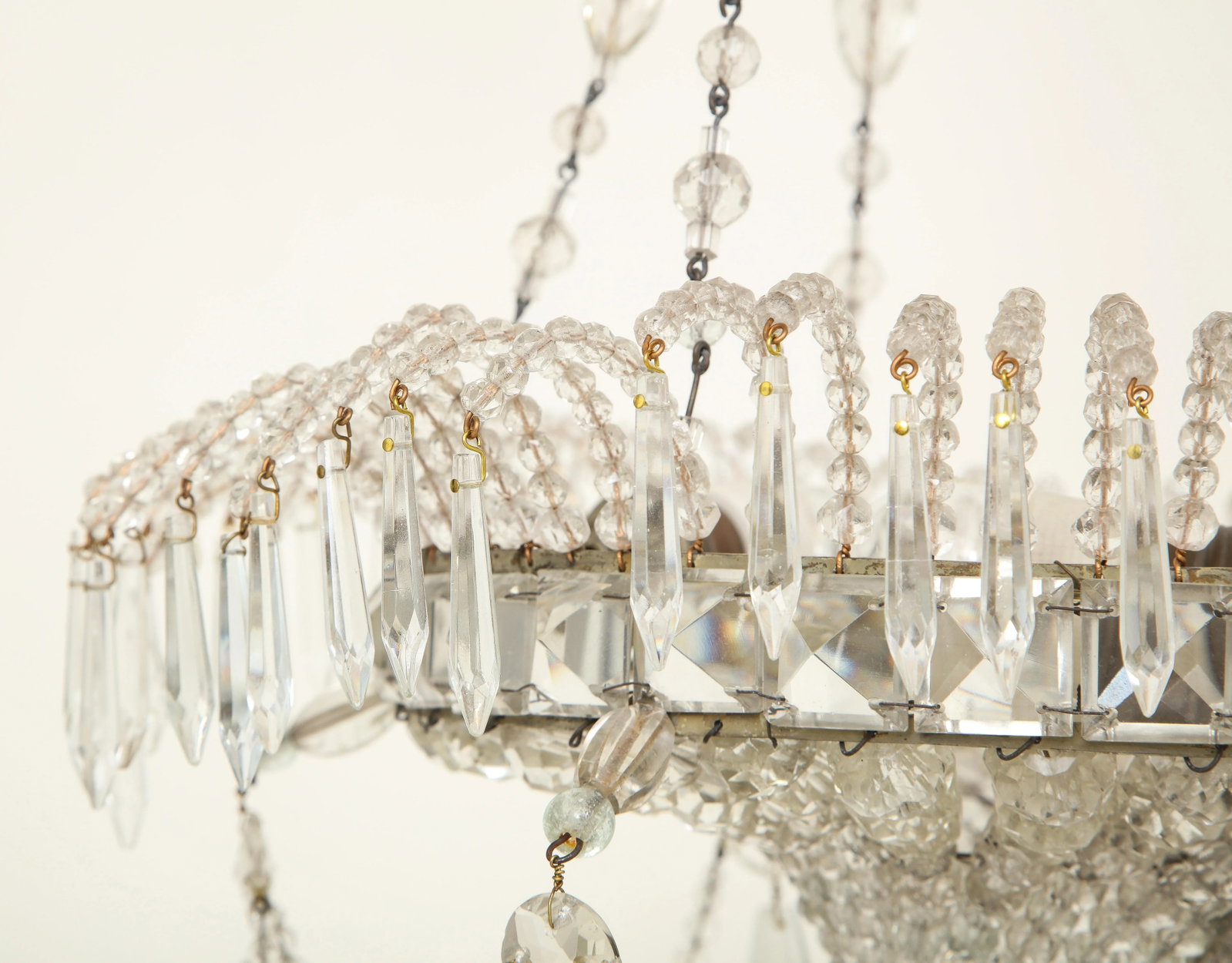 Neoclassical Swedish Beaded Crystal Chandelier - 6