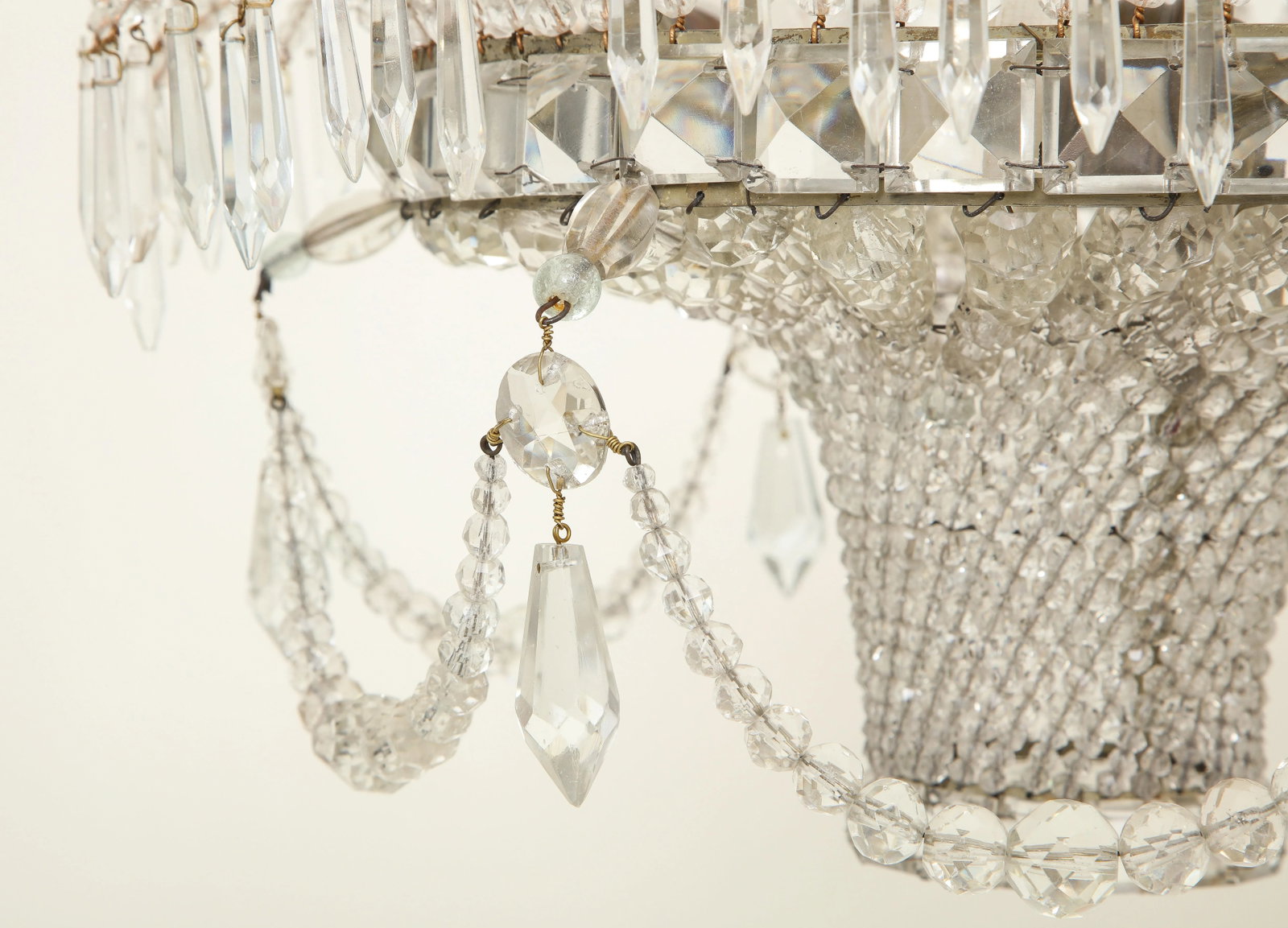 Neoclassical Swedish Beaded Crystal Chandelier - 7