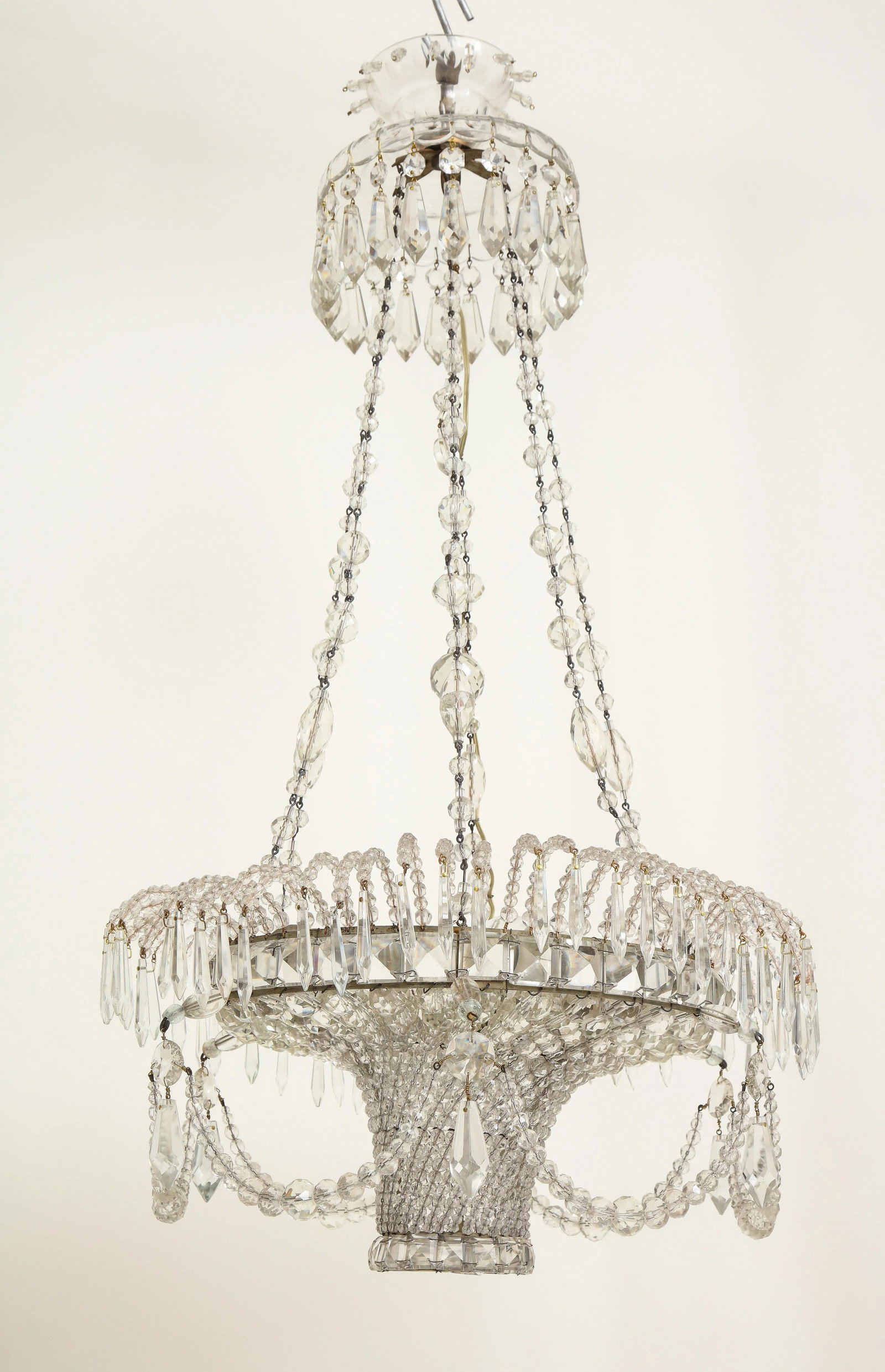 Neoclassical Swedish Beaded Crystal Chandelier - 8