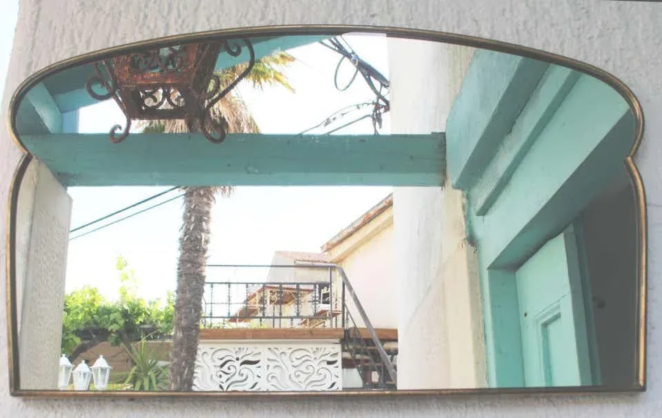 Art Deco Brass Mirror - 2