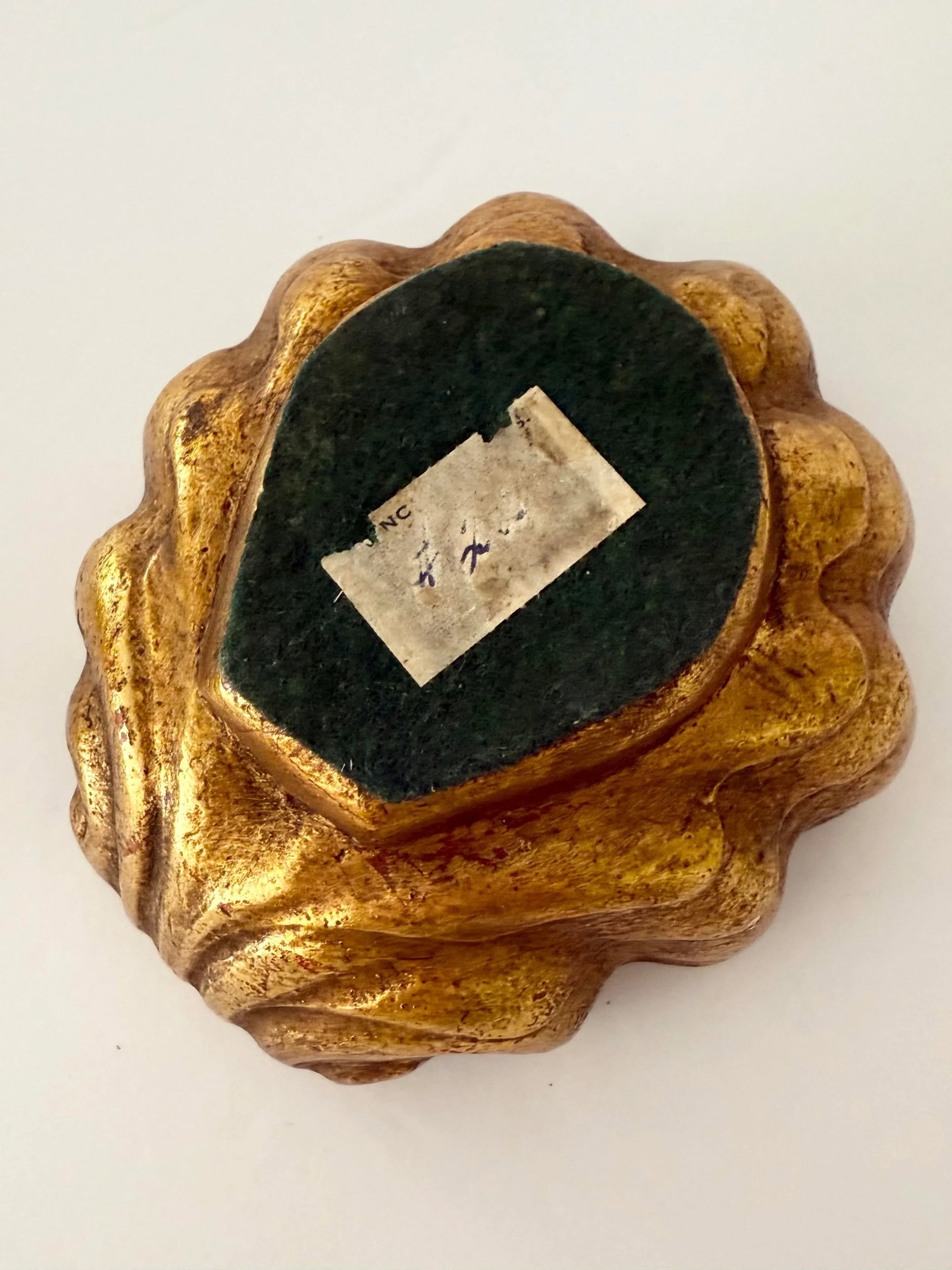 Vintage Gilt Shell Covered Ceramic Box - 12