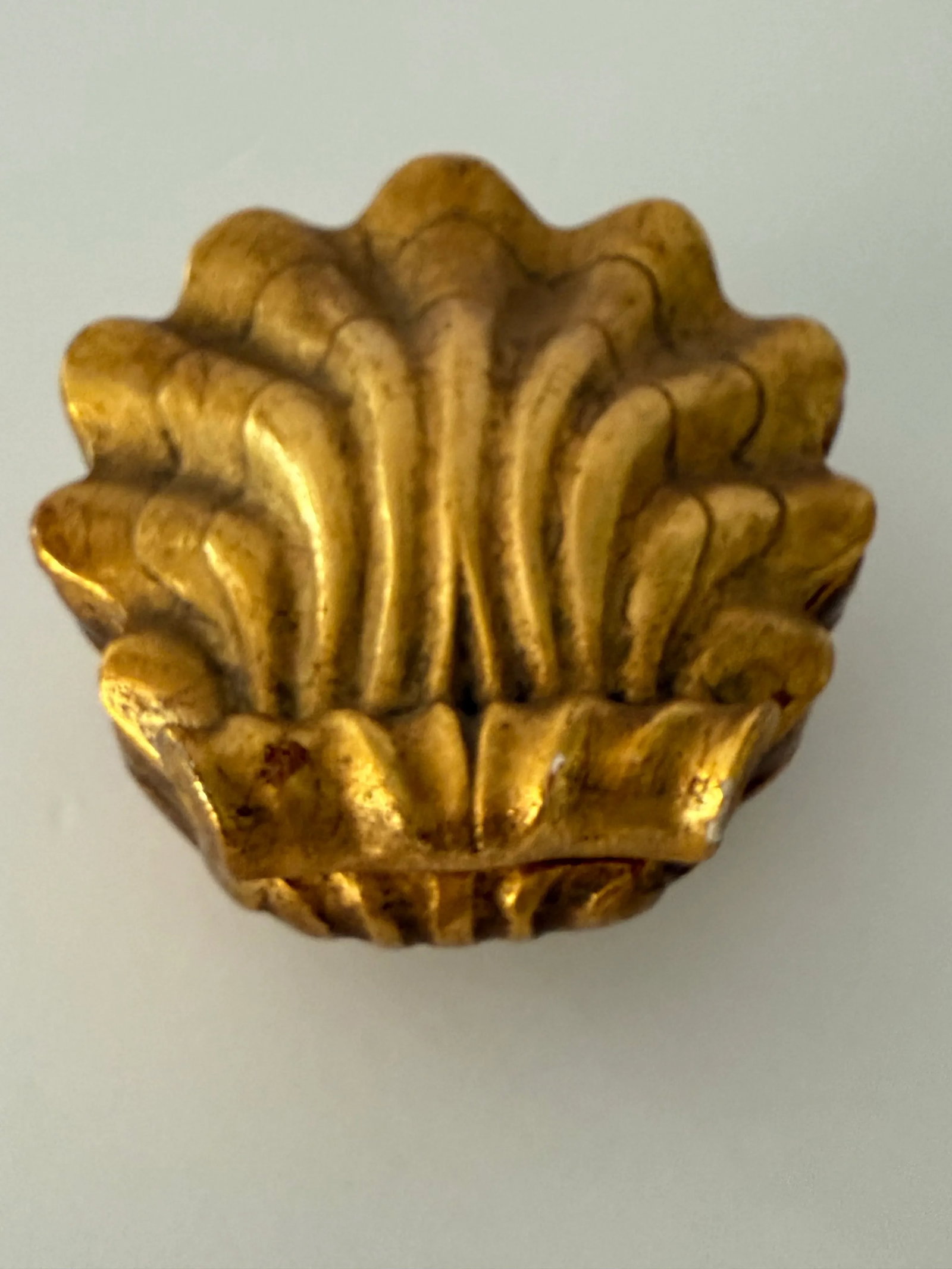 Vintage Gilt Shell Covered Ceramic Box - 6