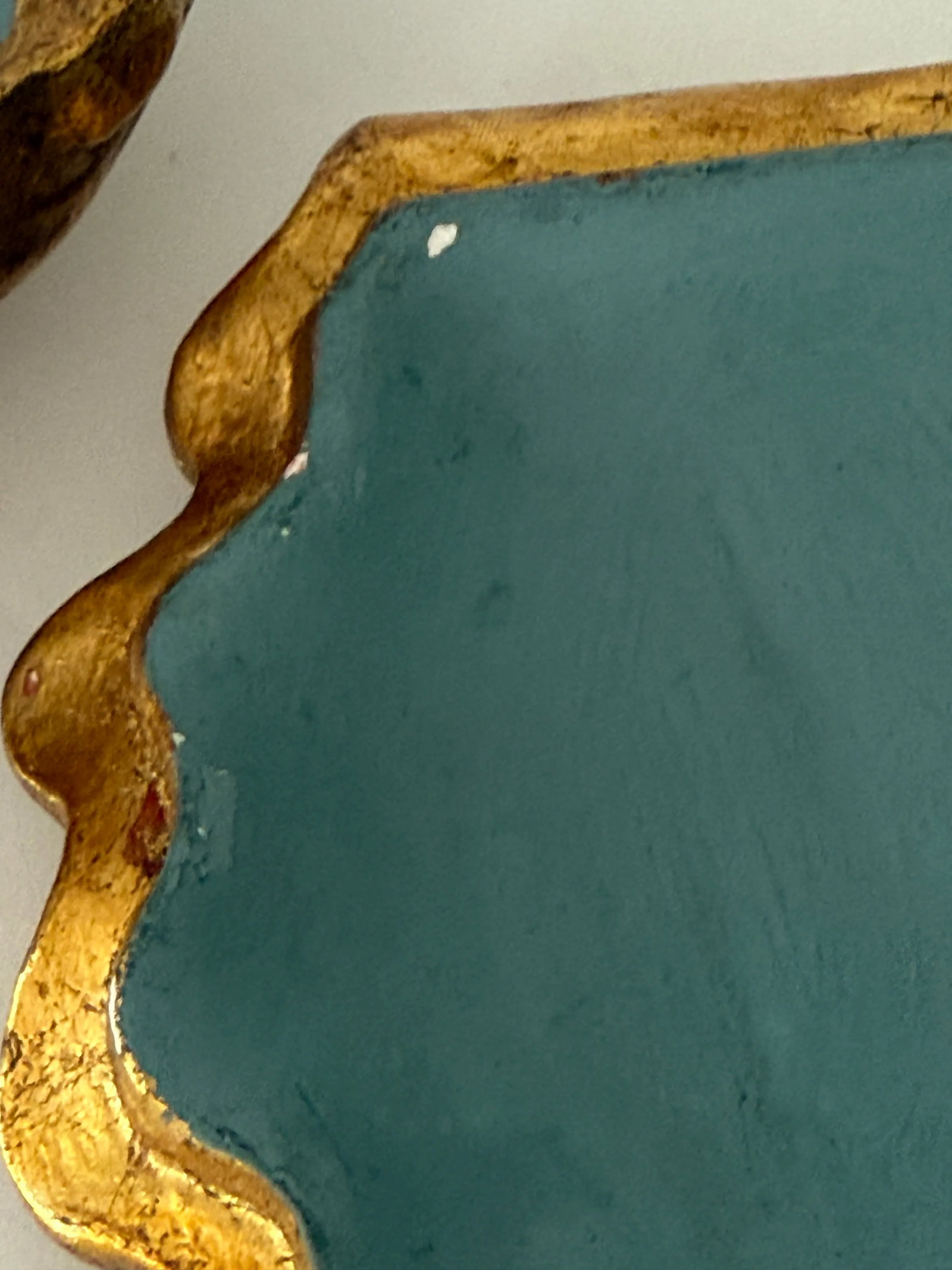 Vintage Gilt Shell Covered Ceramic Box - 7