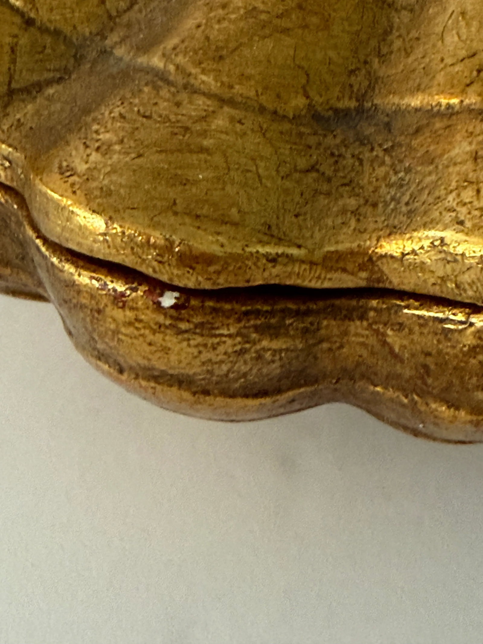 Vintage Gilt Shell Covered Ceramic Box - 8