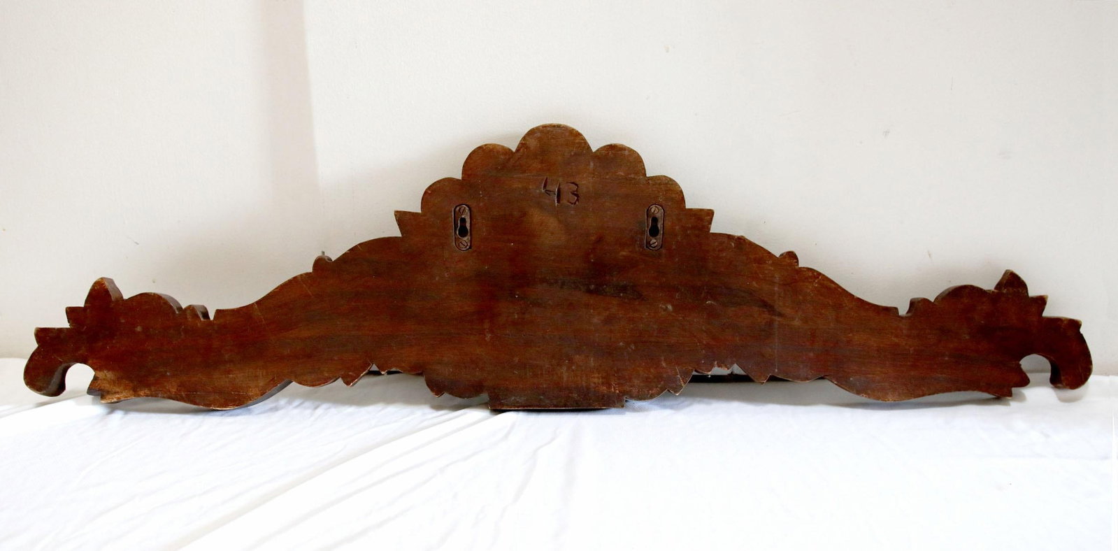 19th Century Mahogany Hand Carved Wood Cornice - 5
