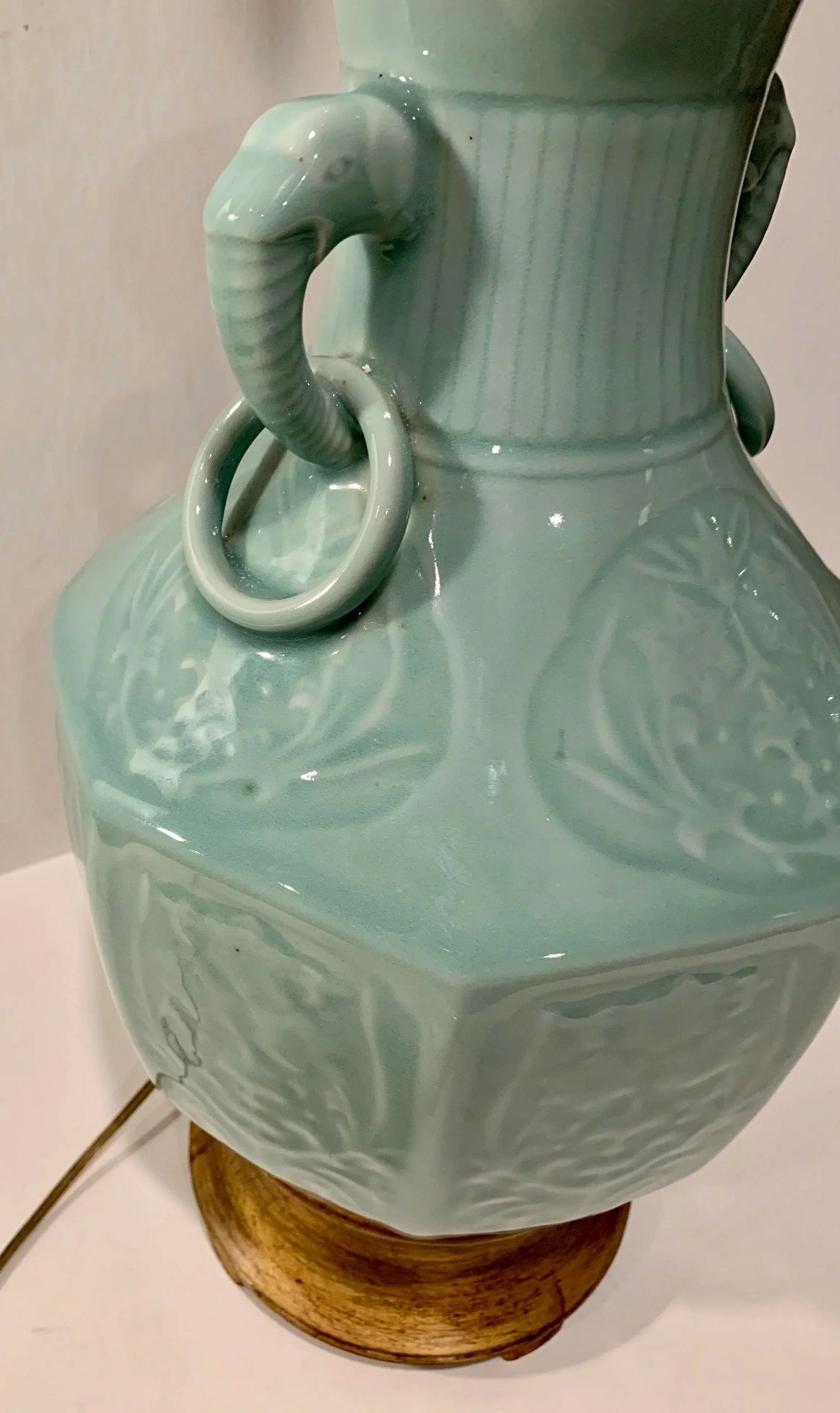 Antique Asian Adjustable Porcelain Double Socketed Lamp - 5
