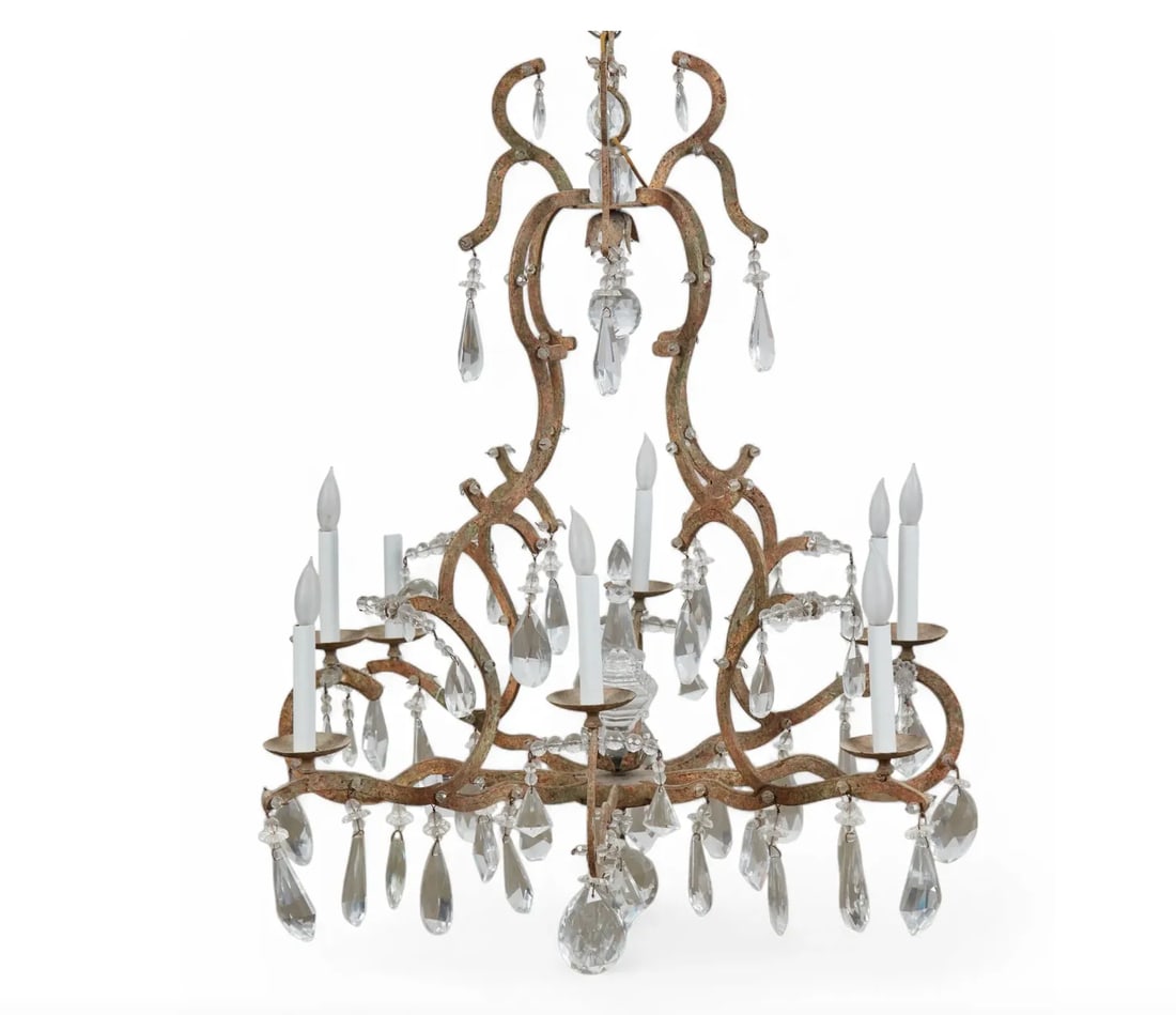 Dennis and Leen Iron and Crystal Chandelier - 2