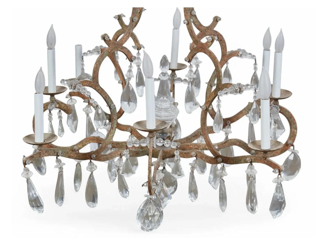 Dennis and Leen Iron and Crystal Chandelier - 3