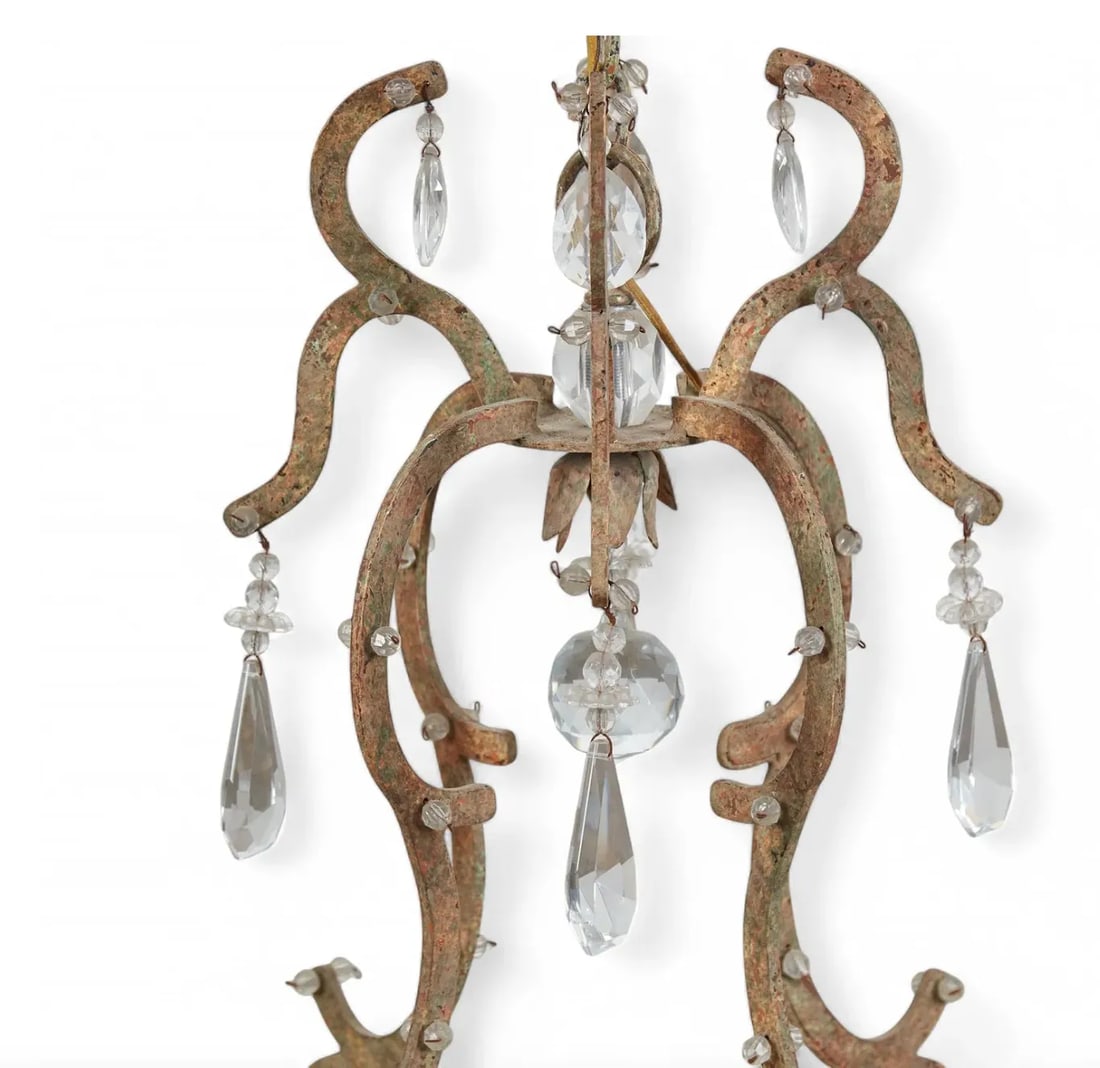 Dennis and Leen Iron and Crystal Chandelier - 6