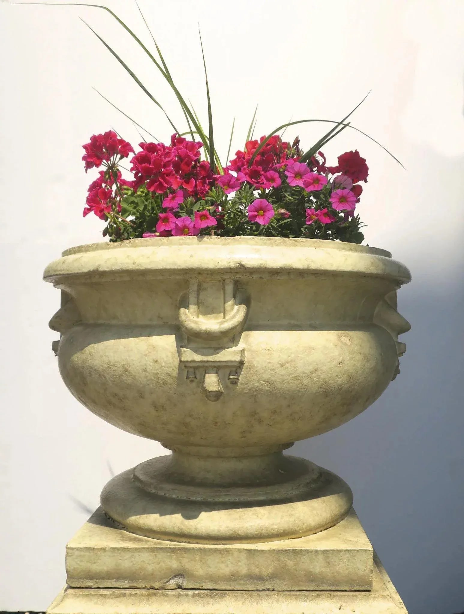 Large Glazed Terra Cotta Urns Planters on Plinths Bases Denver Pottery Works c 1900 - a Pair - 3
