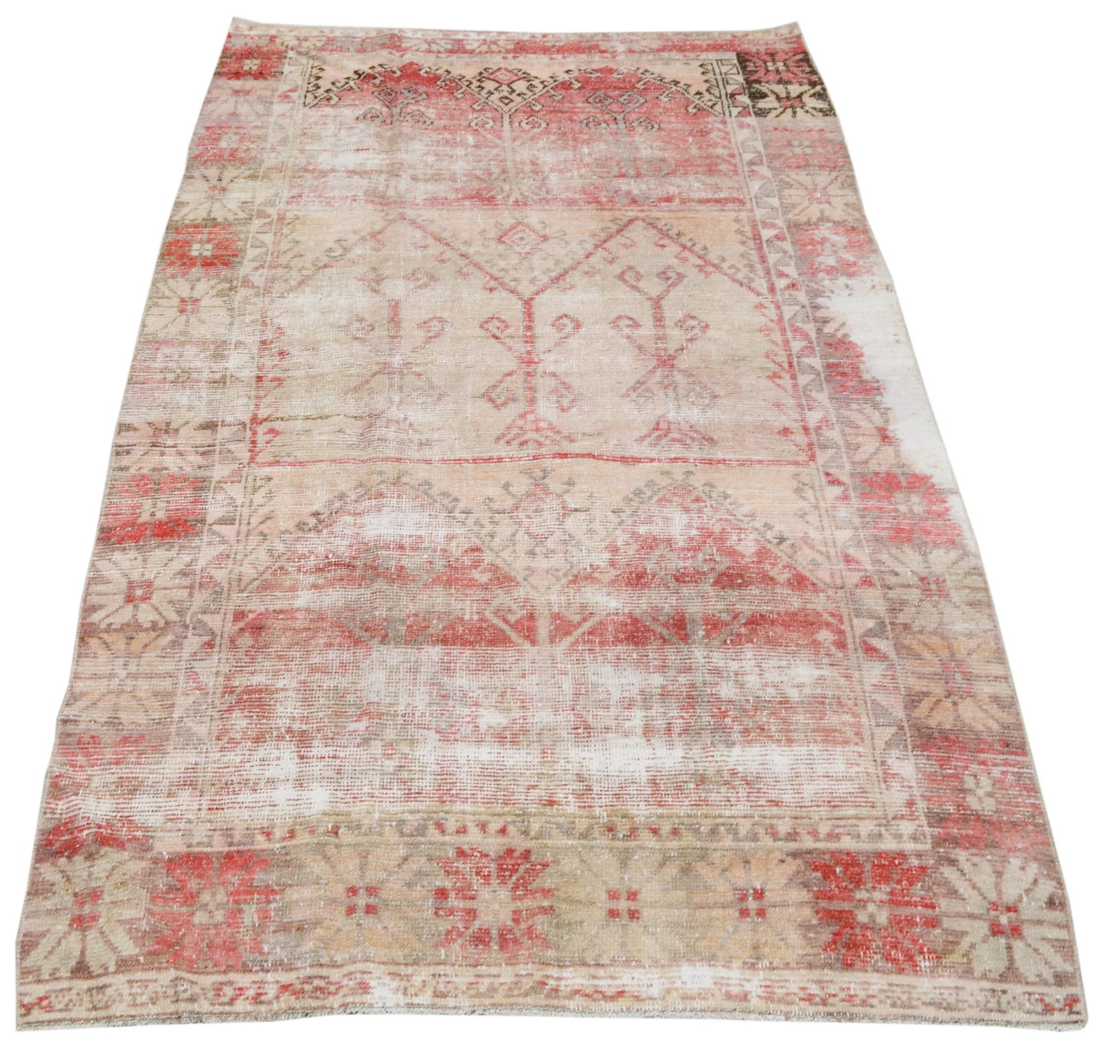 1960s Vintage Anatolian Oushak Handmade Hand Knotted Rug With Natural Colors,4'10"x8"8 - 2