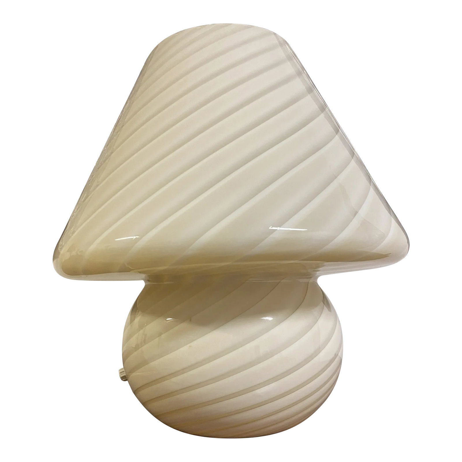 1970s Vintage Murano Glass Mushroom Lamp: Large ! In excellent condition, glows a honey color when turned on. Often replicated now, the original Murano hand blown glass is truly stunning. Condition: Alterations: Original Condition Unaltered