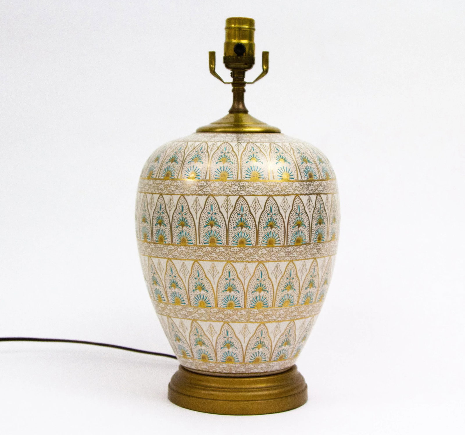 1980s Modern Japanese Signed Hand Painted Porcelain Lamp - 2