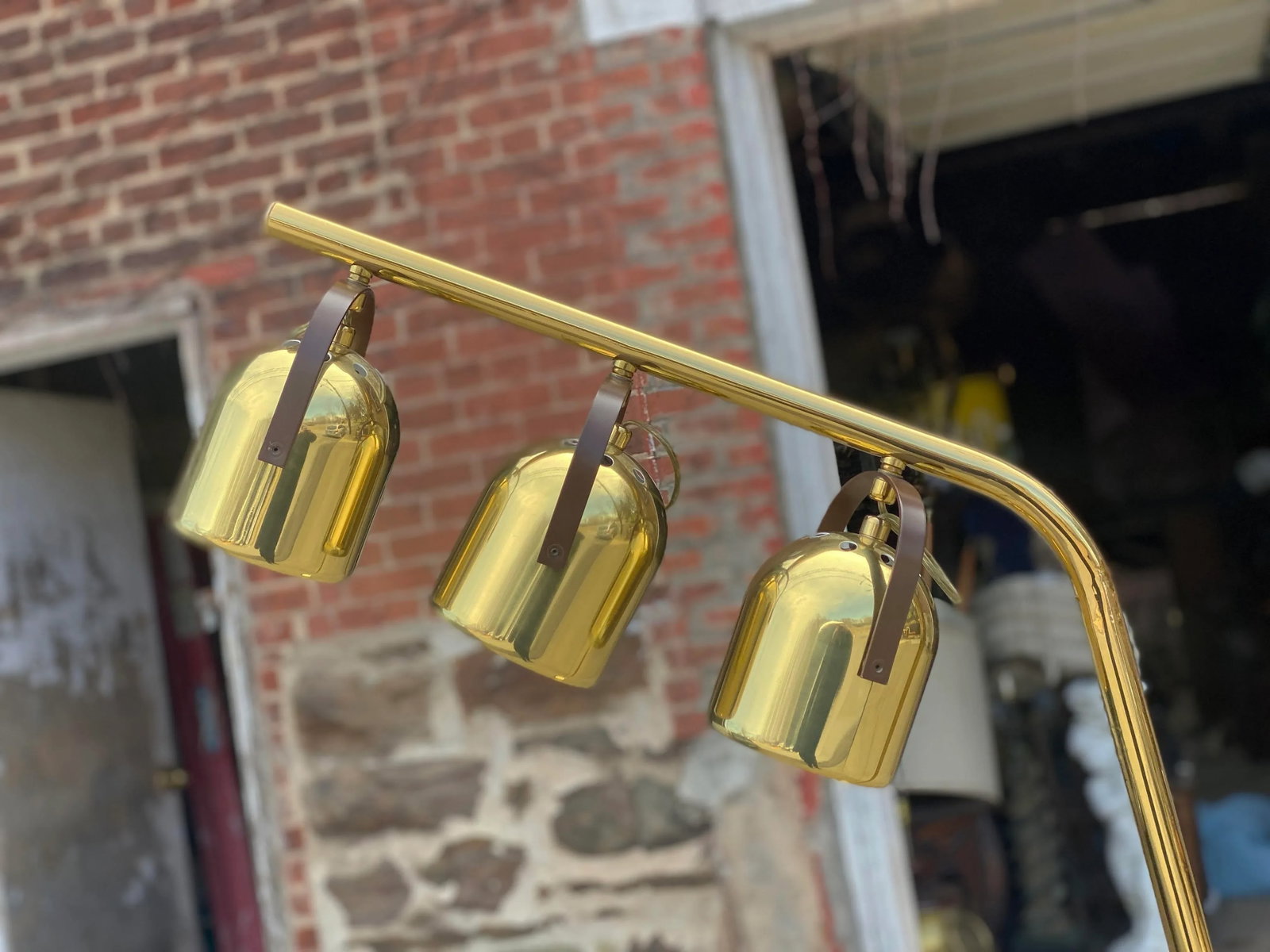 Mid-Century Atomic Space Age Brass Spotlight Arch Floor Lamp by Clover - 3