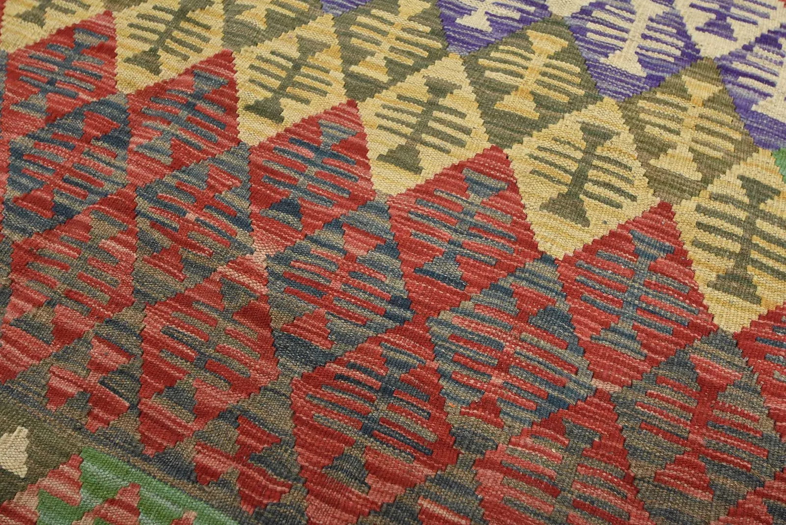 Kilim Rug 8'7'' X 11'11'' Multicolor Wool Geometric Handwoven Oriental Carpet - 4