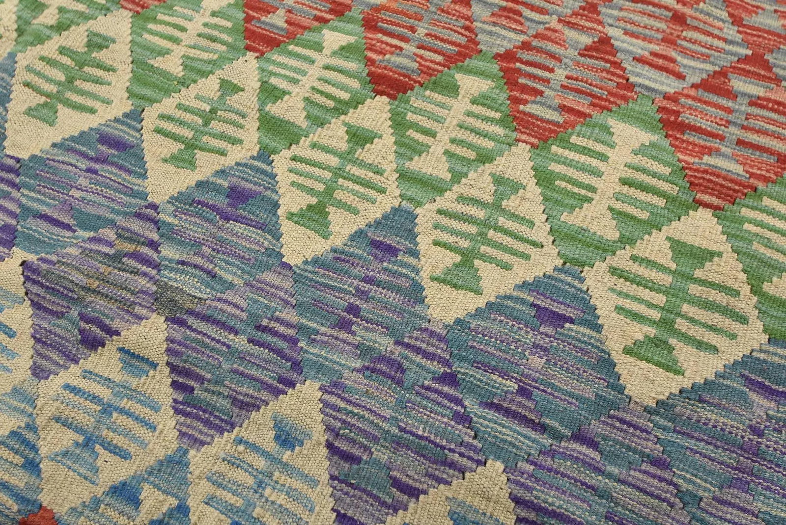 Kilim Rug 8'7'' X 11'11'' Multicolor Wool Geometric Handwoven Oriental Carpet - 7