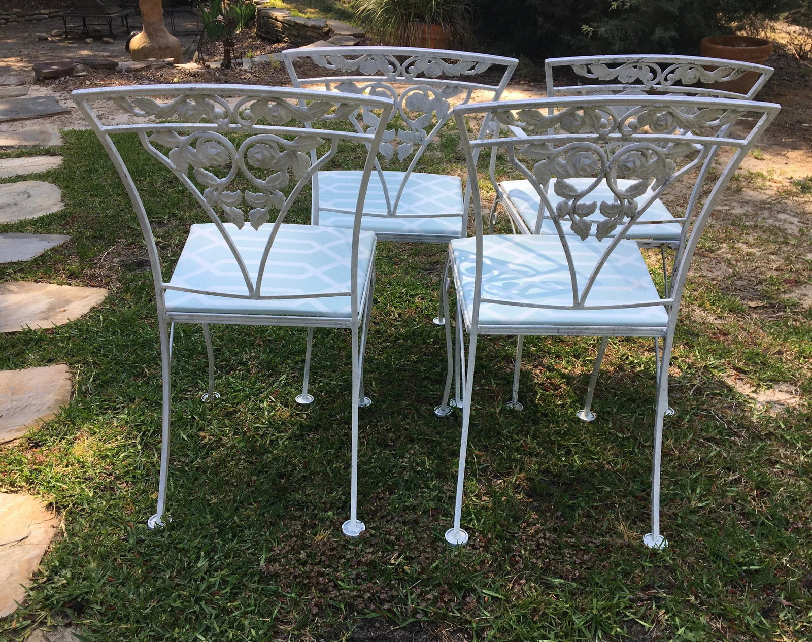 Vintage Meadowcraft Wrought Iron Dining Chairs - Set of 4 - 2