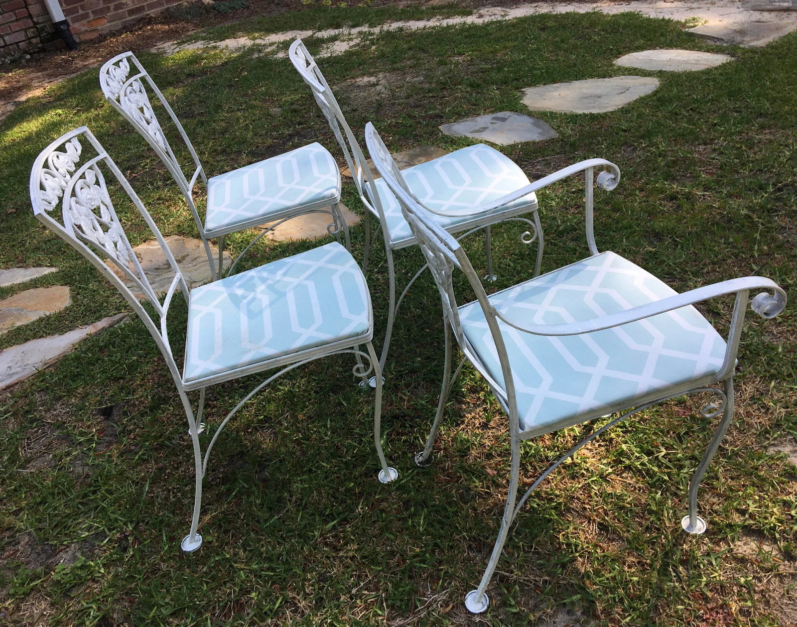 Vintage Meadowcraft Wrought Iron Dining Chairs - Set of 4 - 3