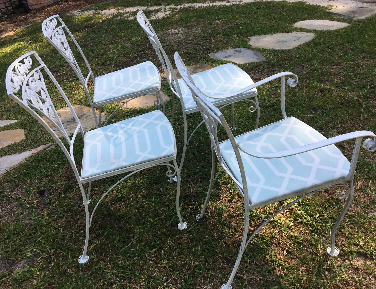 Vintage Meadowcraft Wrought Iron Dining Chairs - Set of 4 - 4