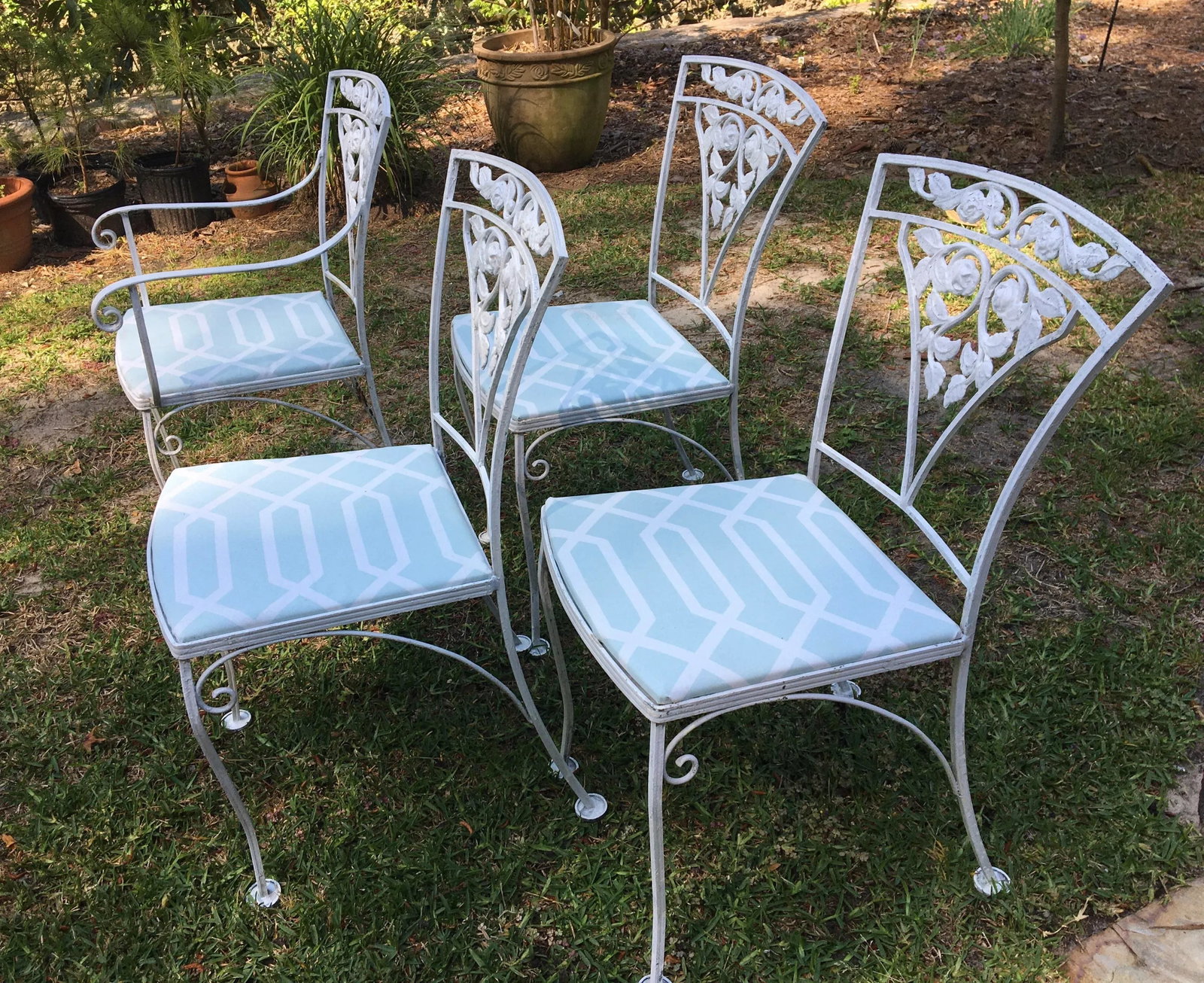 Vintage Meadowcraft Wrought Iron Dining Chairs - Set of 4 - 5