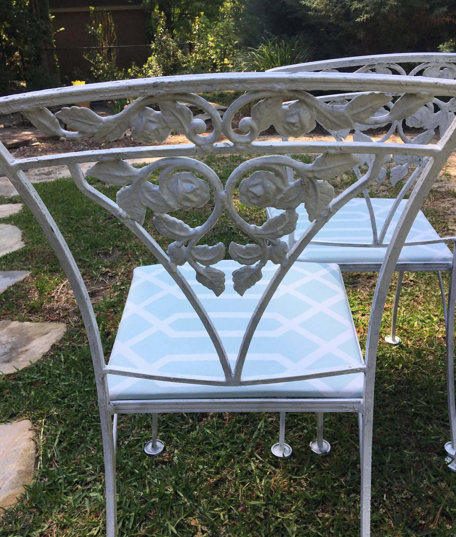 Vintage Meadowcraft Wrought Iron Dining Chairs - Set of 4 - 9