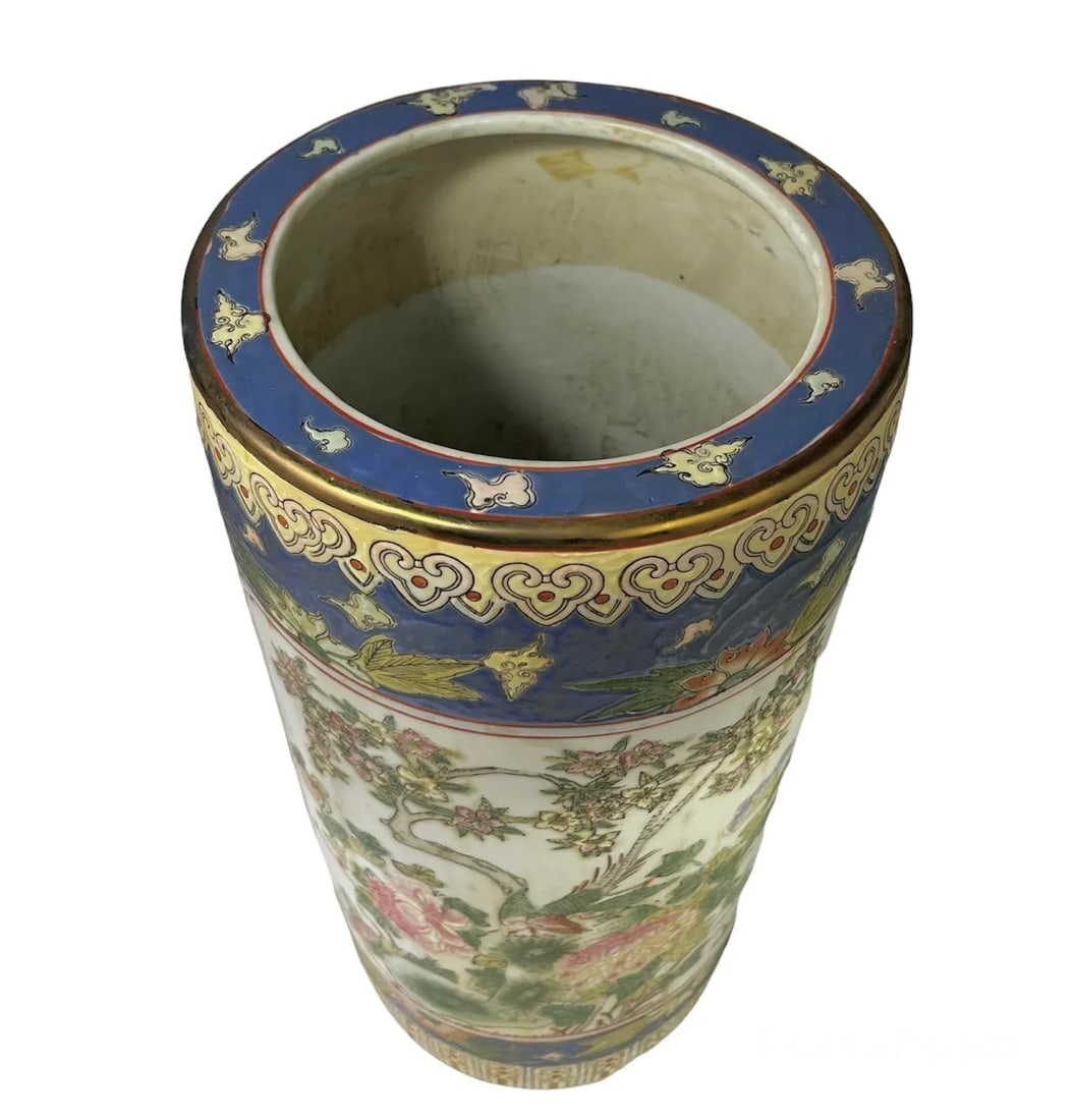 Vintage Chinese Porcelain Umbrella Stand - 8