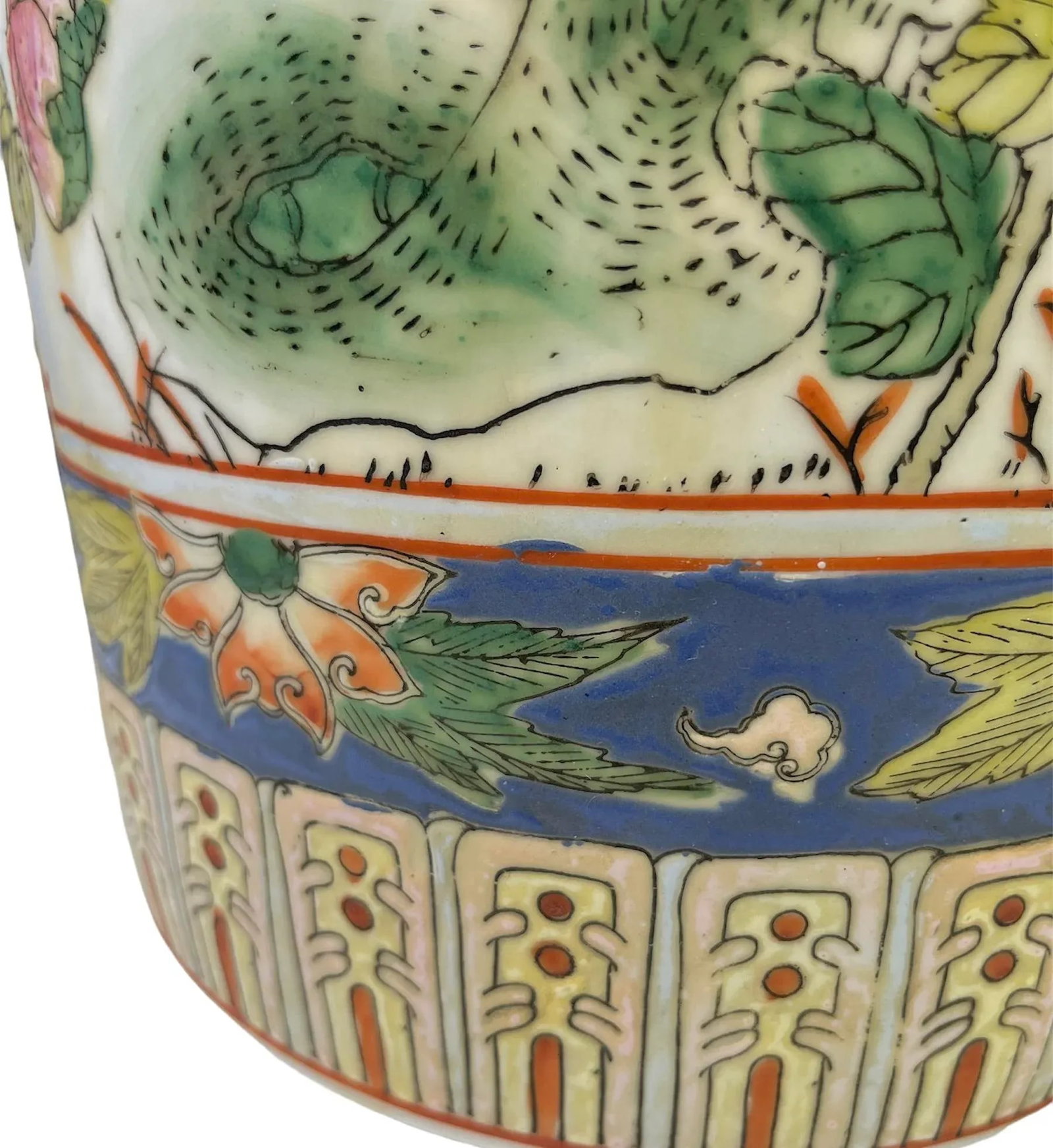 Vintage Chinese Porcelain Umbrella Stand - 9