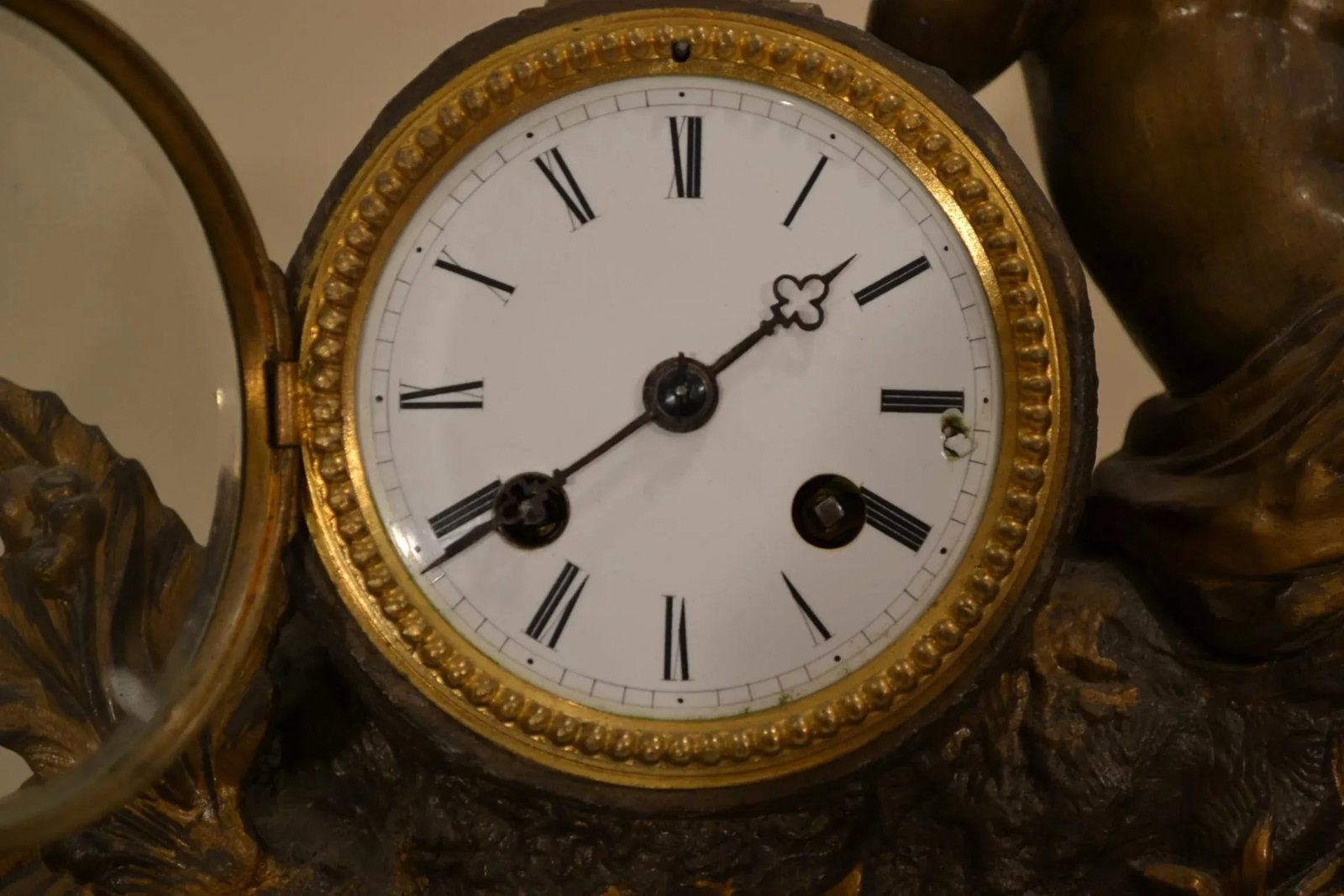 Antique Clock Late 19th Century Japy Freres Cherub Mantel - 2