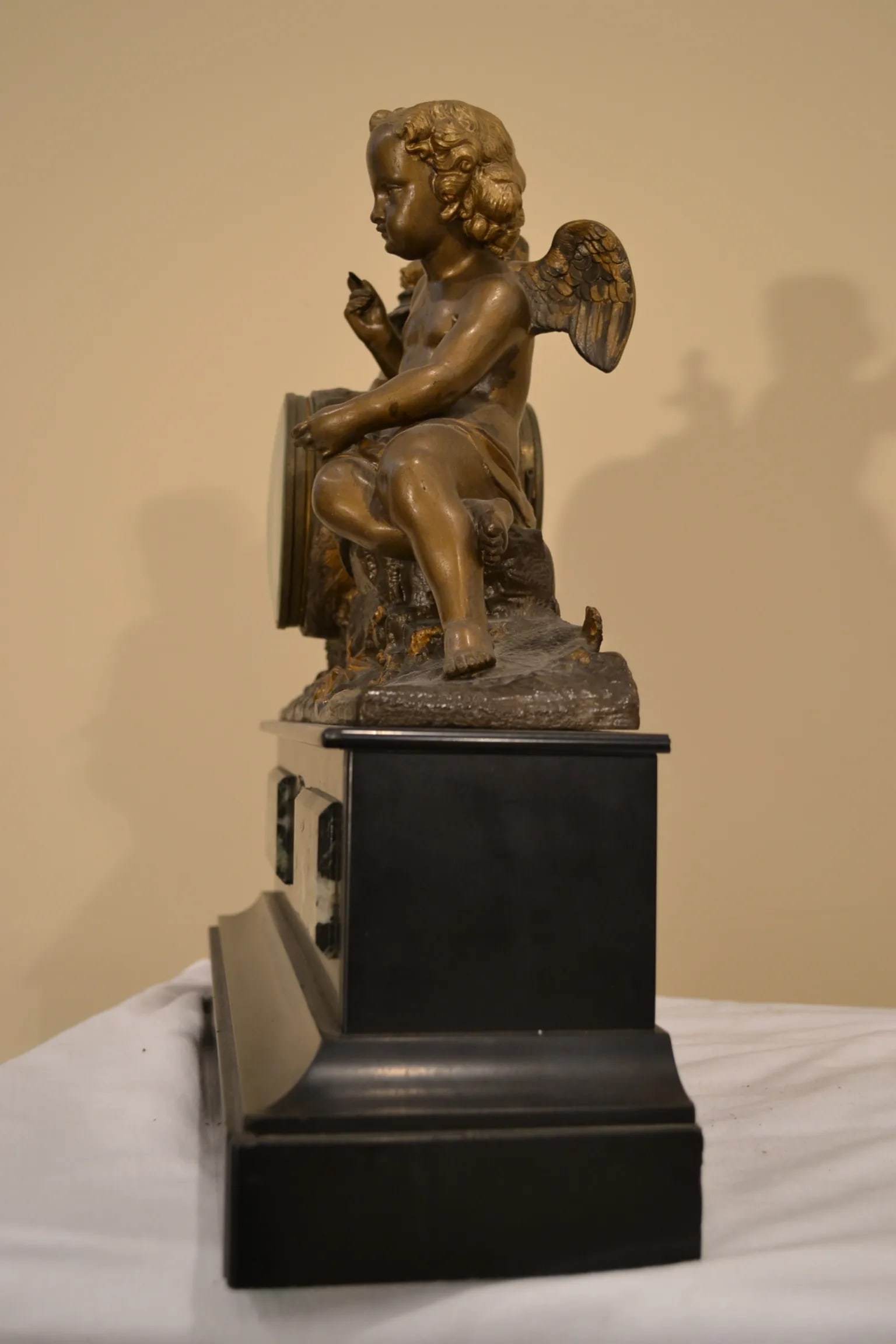 Antique Clock Late 19th Century Japy Freres Cherub Mantel - 5