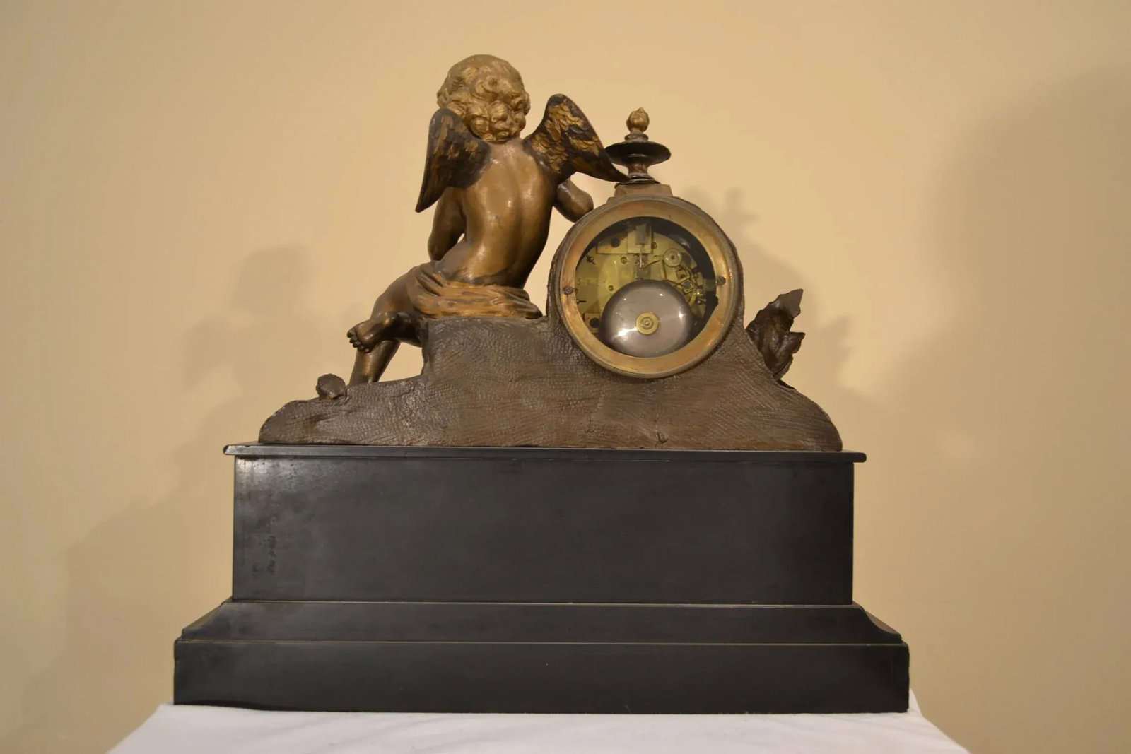 Antique Clock Late 19th Century Japy Freres Cherub Mantel - 6