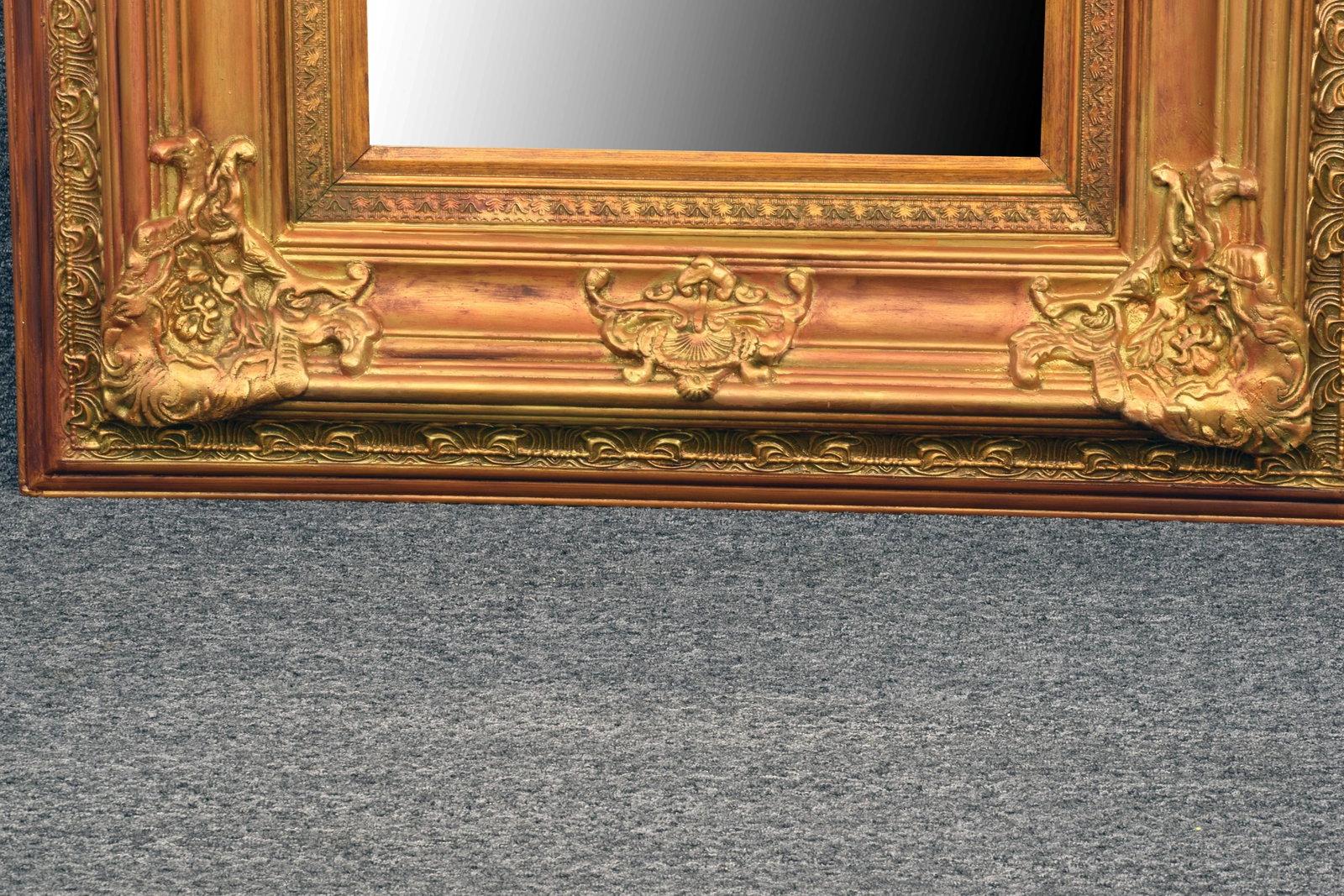 Vintage Gilded Baroque Style Mantle Mirror - 10