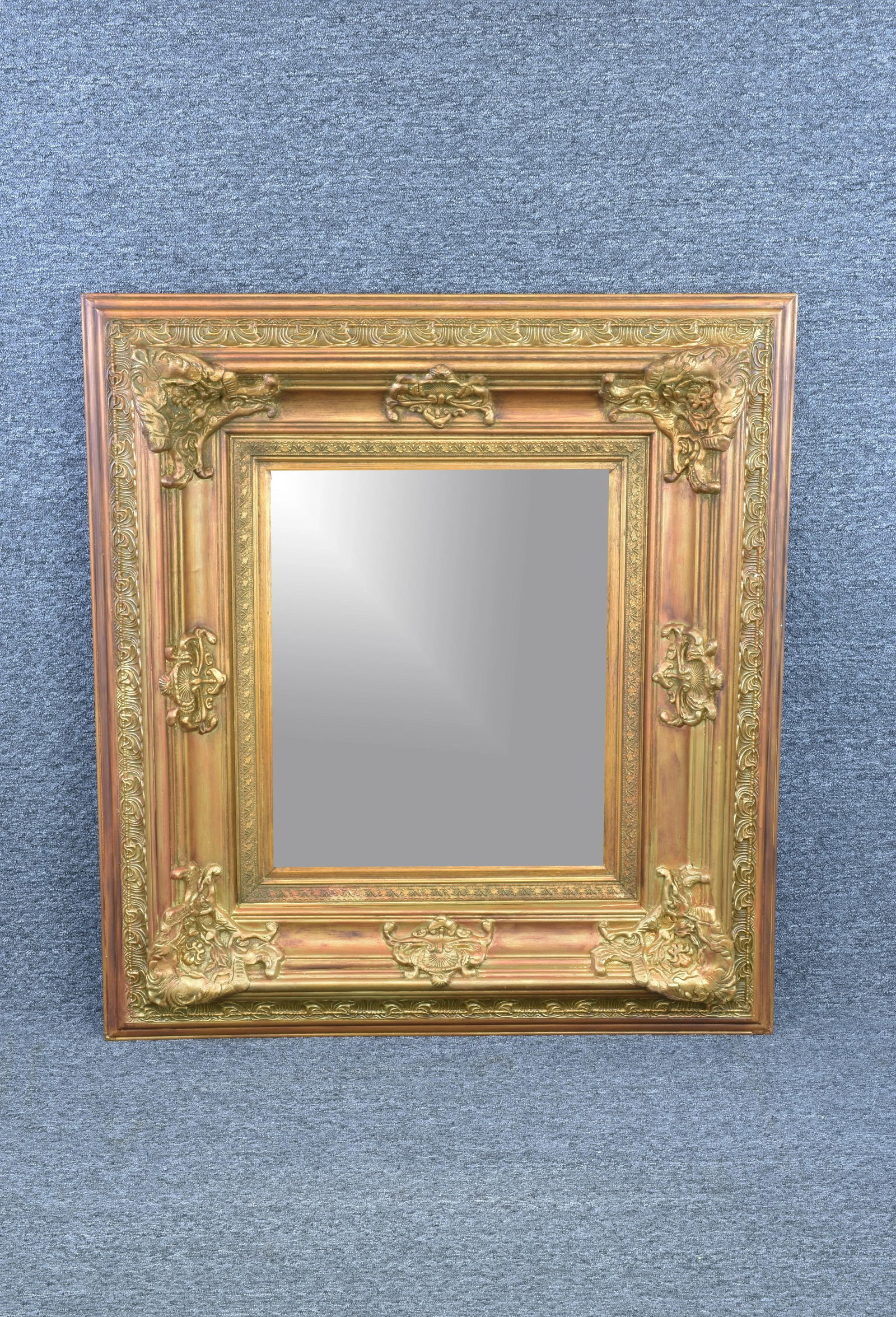 Vintage Gilded Baroque Style Mantle Mirror - 11