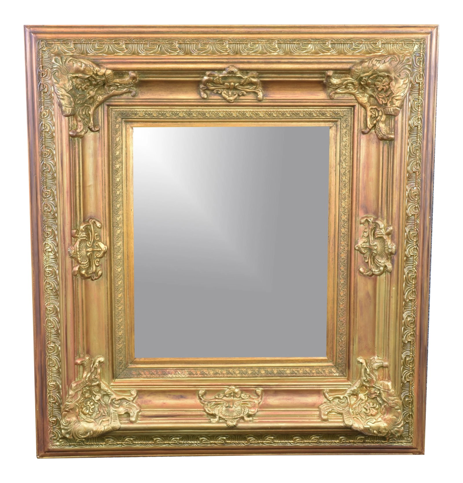 Vintage Gilded Baroque Style Mantle Mirror (1 of 11)