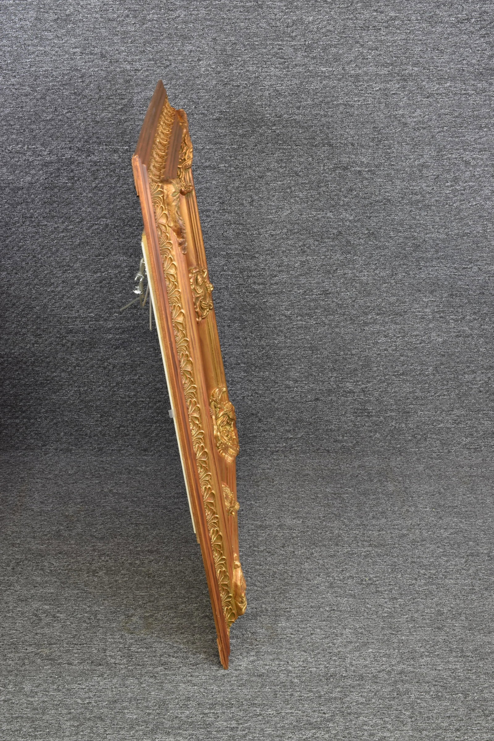 Vintage Gilded Baroque Style Mantle Mirror - 3