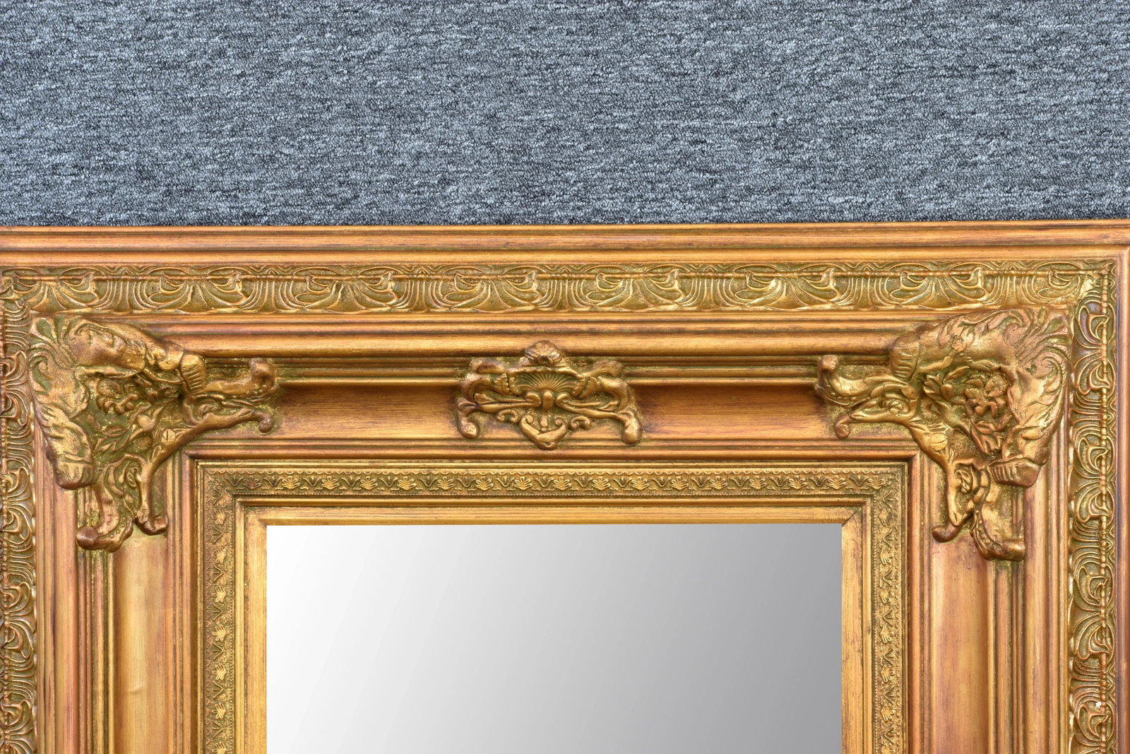 Vintage Gilded Baroque Style Mantle Mirror - 9