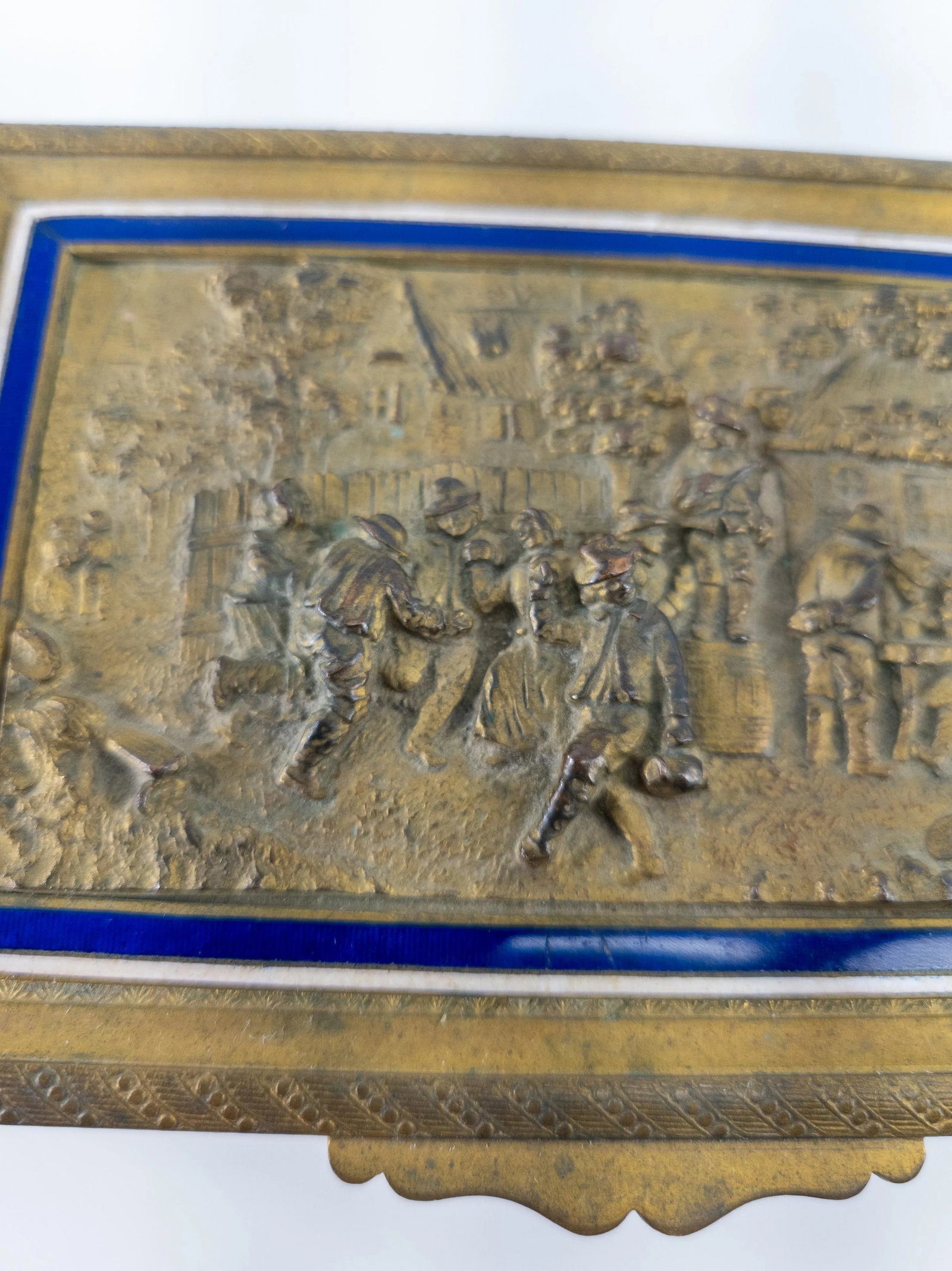 French Gilt Bronze and Enamel Cigarette or Trinket Box - 5