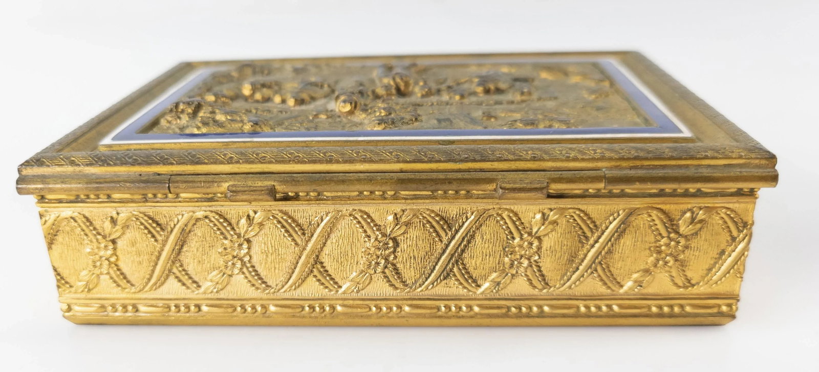 French Gilt Bronze and Enamel Cigarette or Trinket Box - 8