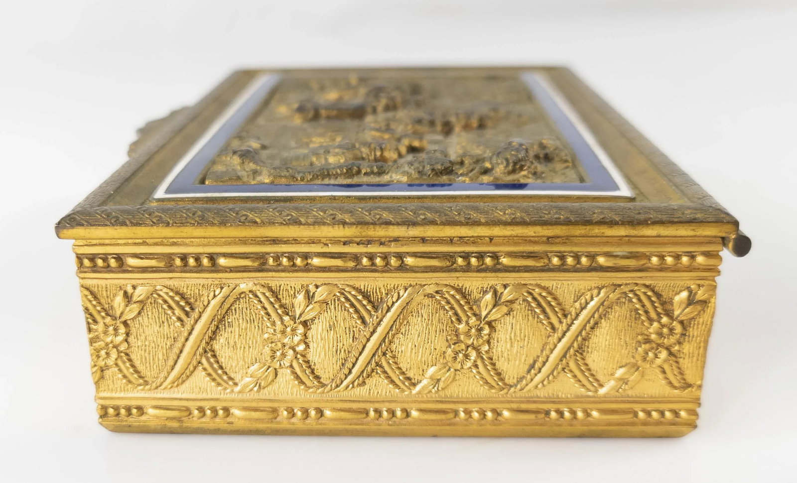 French Gilt Bronze and Enamel Cigarette or Trinket Box - 9