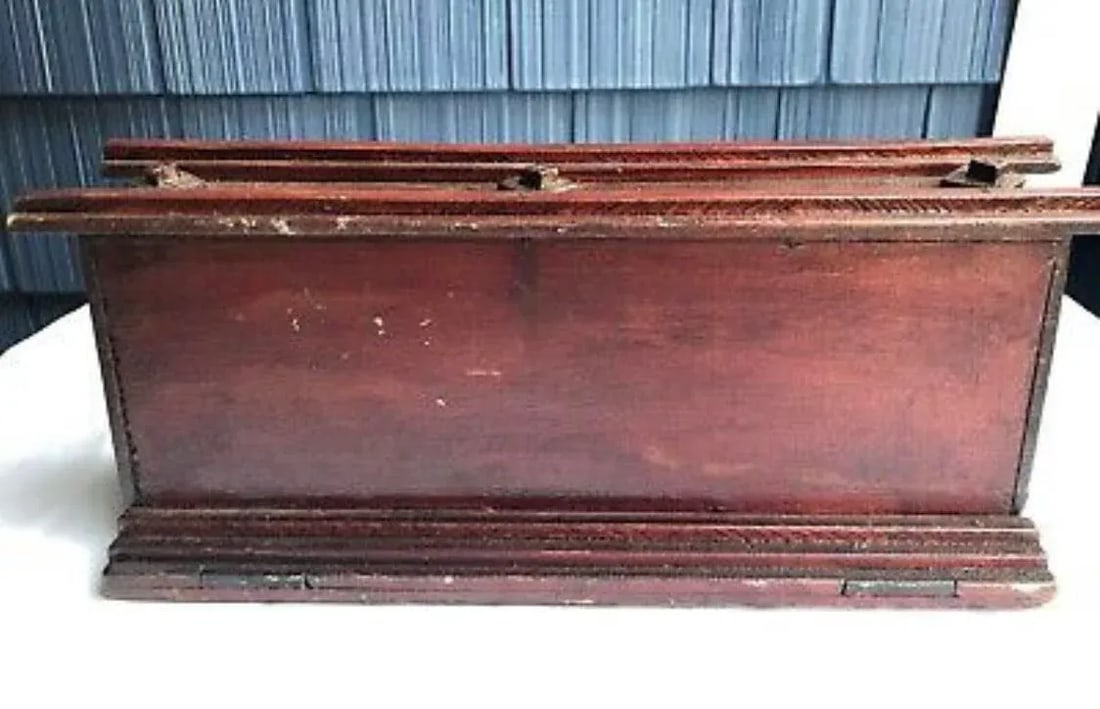 Vintage Early 20th Century Tramp Art Wall Pocket Candle Box - 10