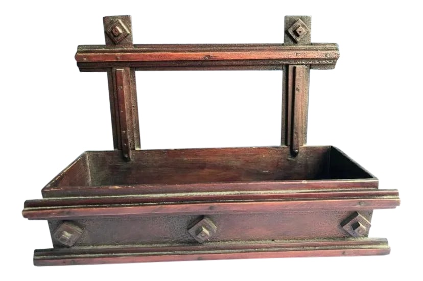 Vintage Early 20th Century Tramp Art Wall Pocket Candle Box (1 of 12)