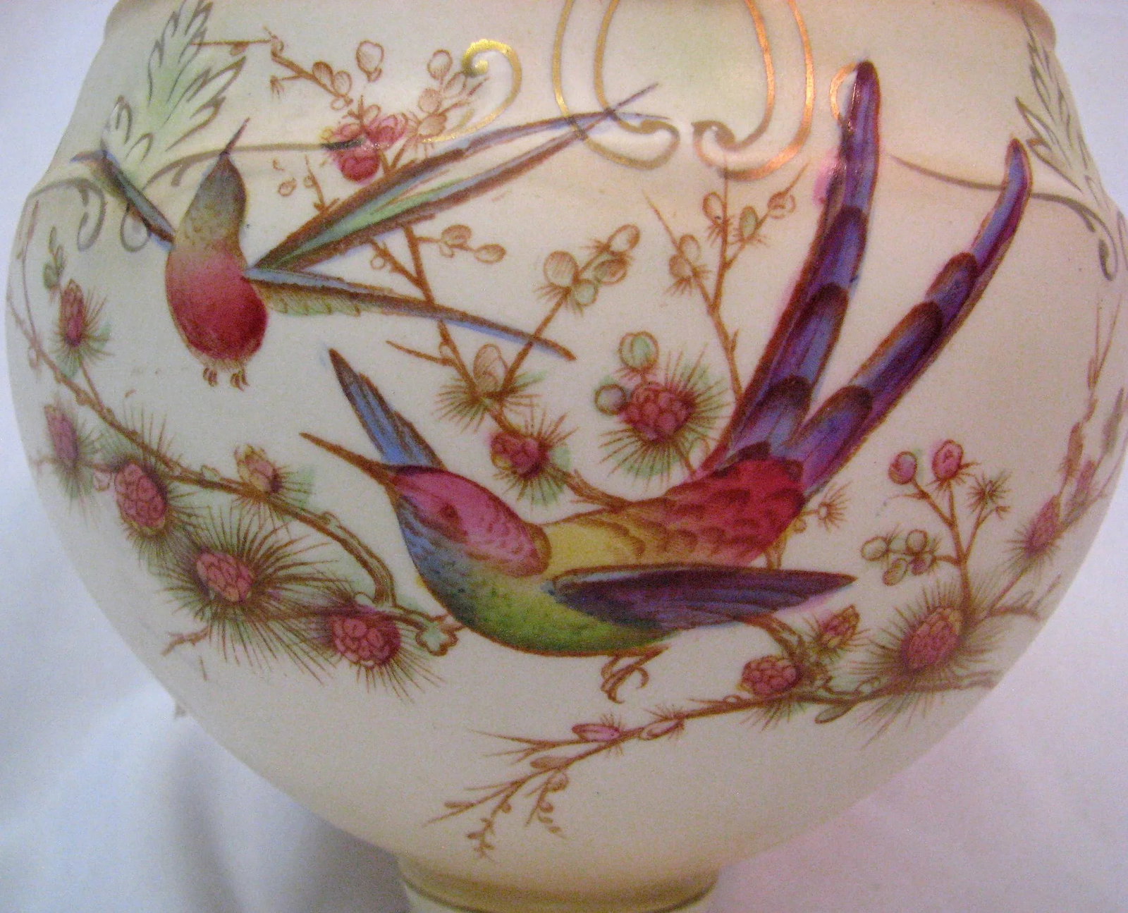 Antique Crown Ducal Ware Bird Vase With Flower Frog Made in England - 2